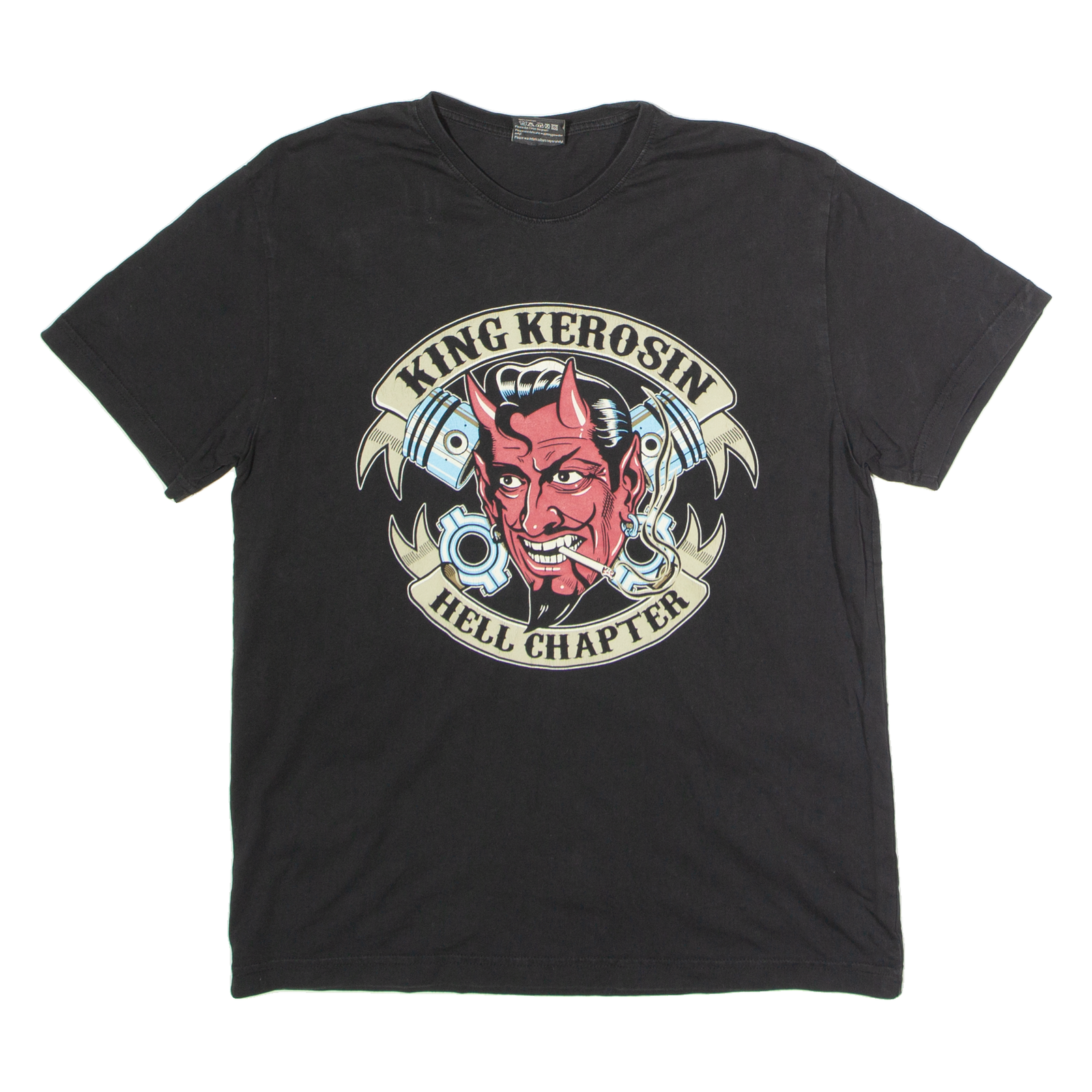 KING KEROSIN Hell Chapter Mens Biker T-Shirt Black Crew Neck L Refurbished - N/A refurbished available on Cerqular