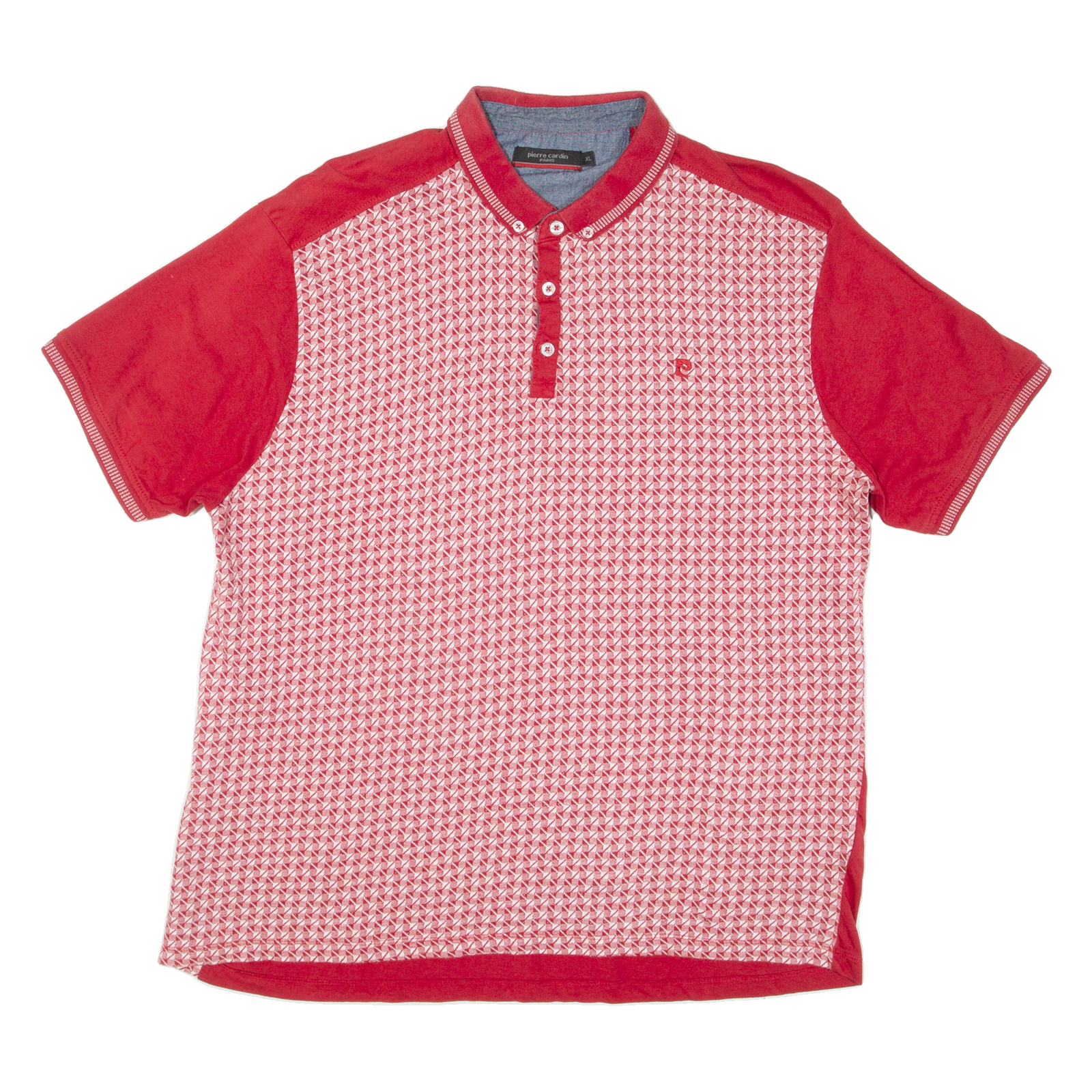 PIERRE CARDIN Mens Polo Shirt Red Check XL Refurbished - N/A refurbished available on Cerqular