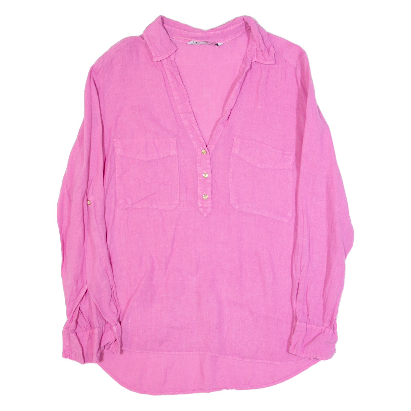 ZARA Womens Shirt Pink Collared Long Sleeve M Refurbished - N/A refurbished available on Cerqular