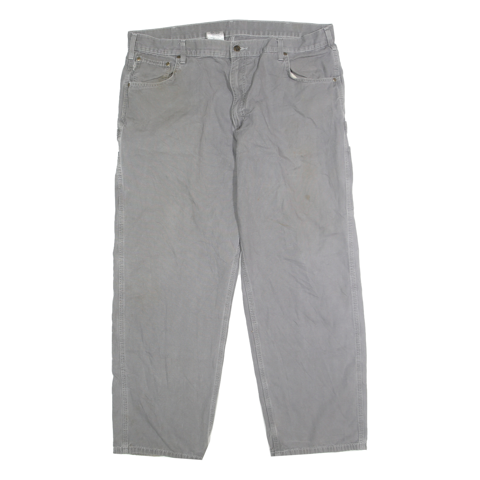 CARHARTT Mens Cotton Grey Loose Straight Trousers W42 L32 Workwear Casual Refurbished - N/A refurbished available on Cerqular
