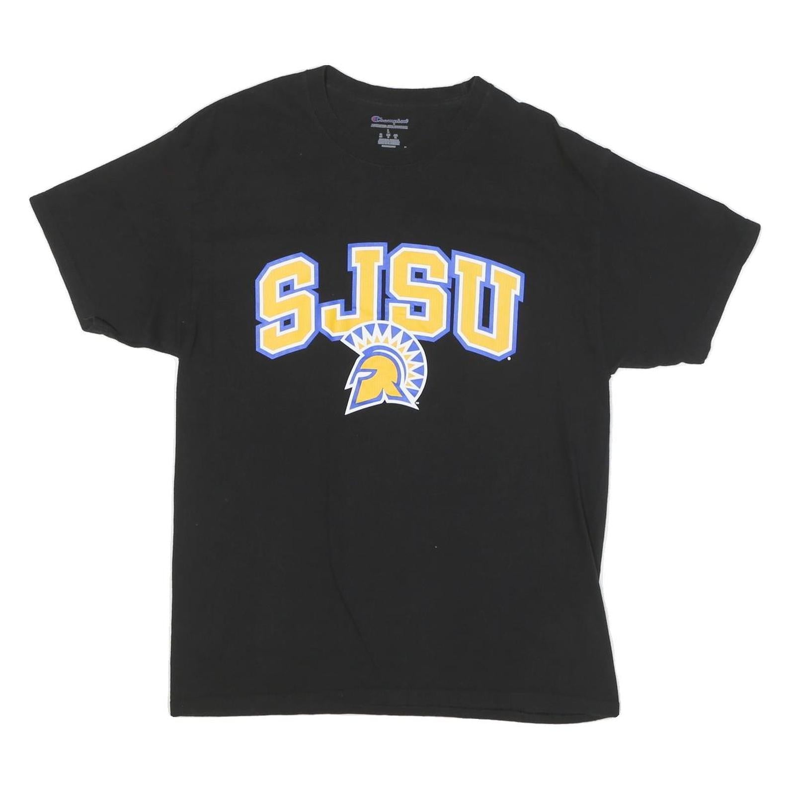 Buy CHAMPION Mens Black SJSU Graphic T-Shirt L Short Sleeve Crew Neck Cotton Blend Refurbished - $18.19 CHAMPION Mens Black SJSU Graphic T-Shirt L Short Sleeve Crew Neck Cotton Blend Refurbished - N/A refurbished available on Cerqular