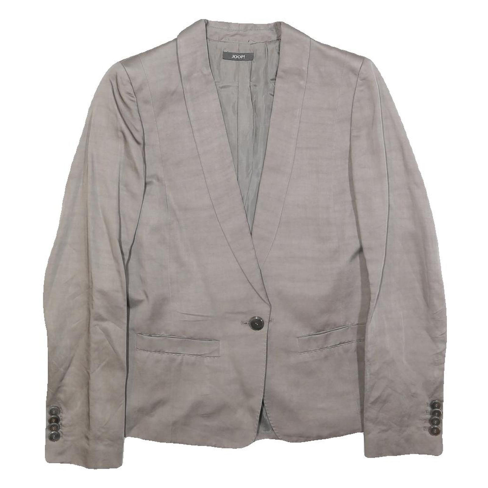 JOOP! Womens Grey Button Up Jacket M Polyester Blend Tailored Plain Stylish Refurbished - N/A refurbished available on Cerqular
