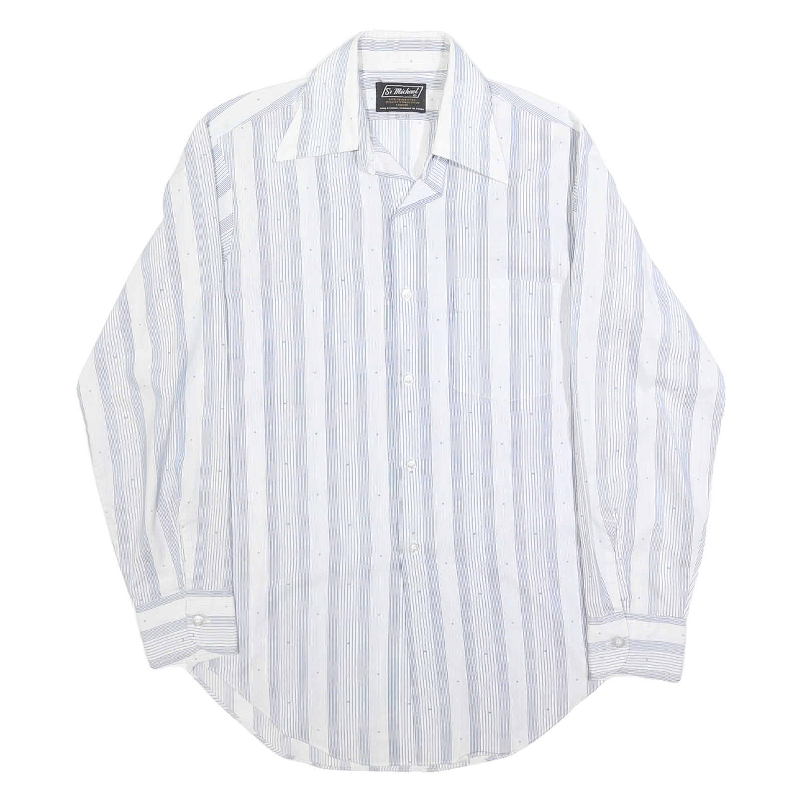 Buy ST MICHAEL Mens Blue & White Striped Shirt M Cotton Blend Classic Fit Refurbished - $20.79 ST MICHAEL Mens Blue & White Striped Shirt M Cotton Blend Classic Fit Refurbished - N/A refurbished available on Cerqular