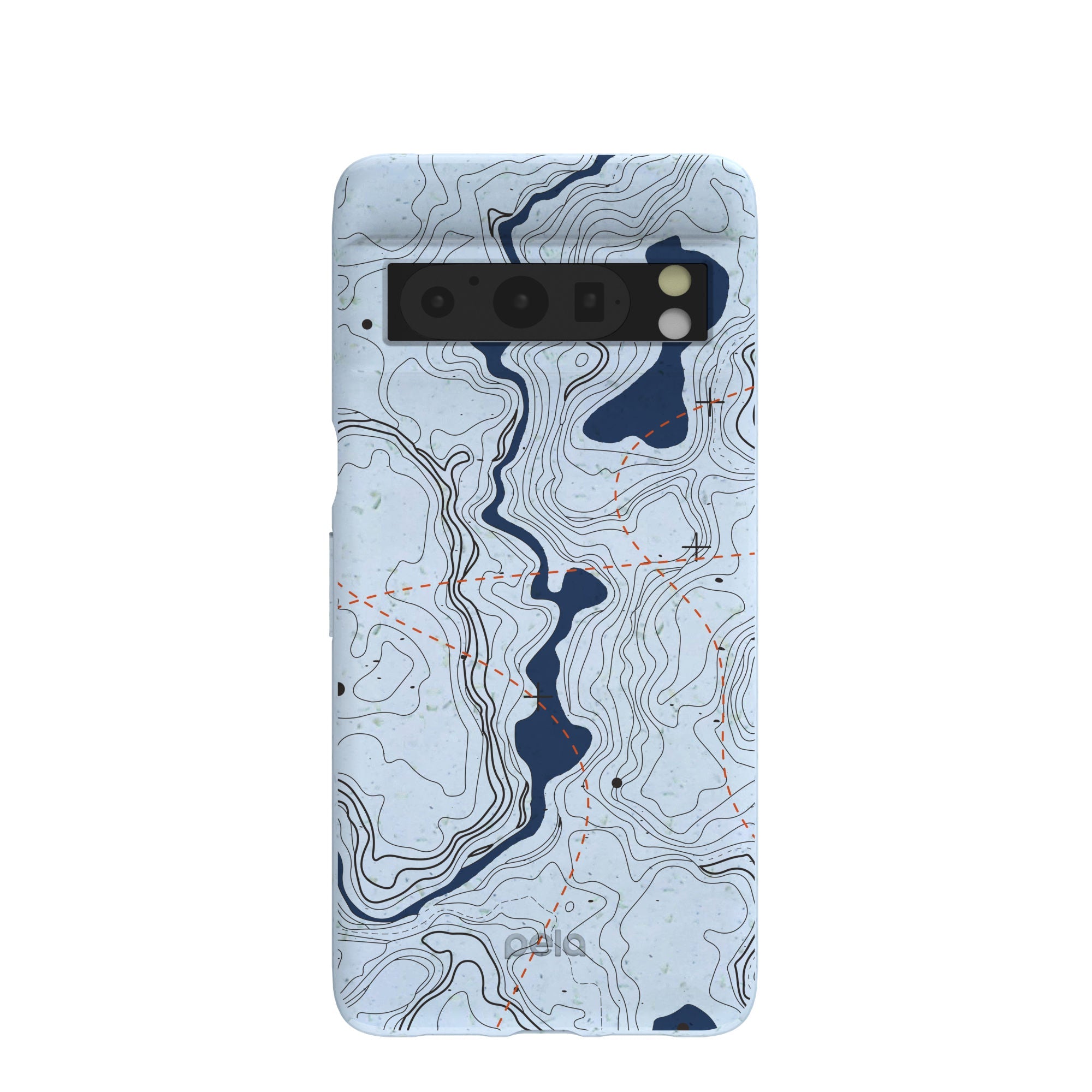 Powder Blue Contour Lines Google Pixel 8 Pro Case Refurbished - Pela Case refurbished available on Cerqular