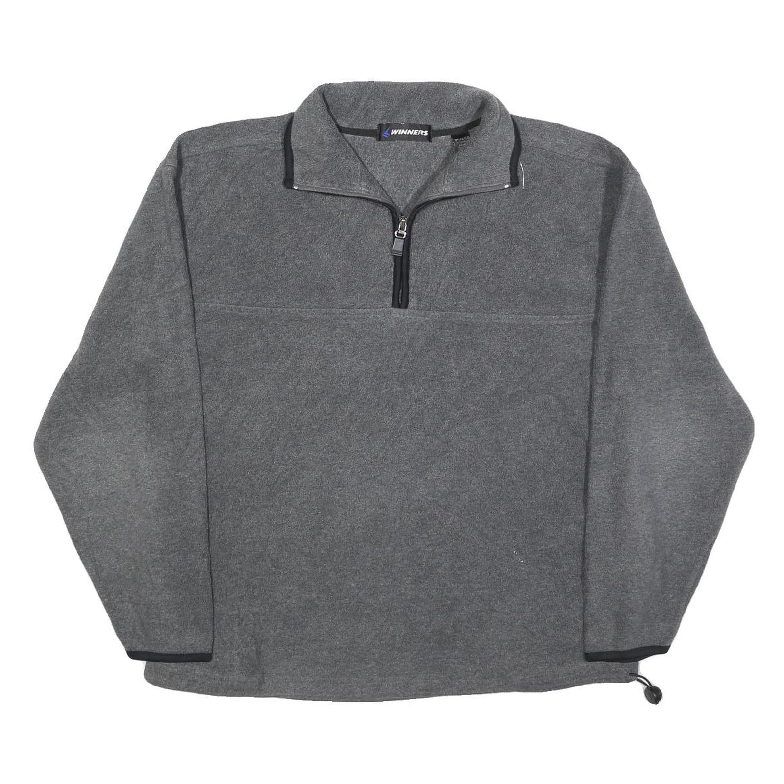 WINNERS Mens Grey Pullover Polyester Jumper S Quarter Zip Casual Refurbished - N/A refurbished available on Cerqular