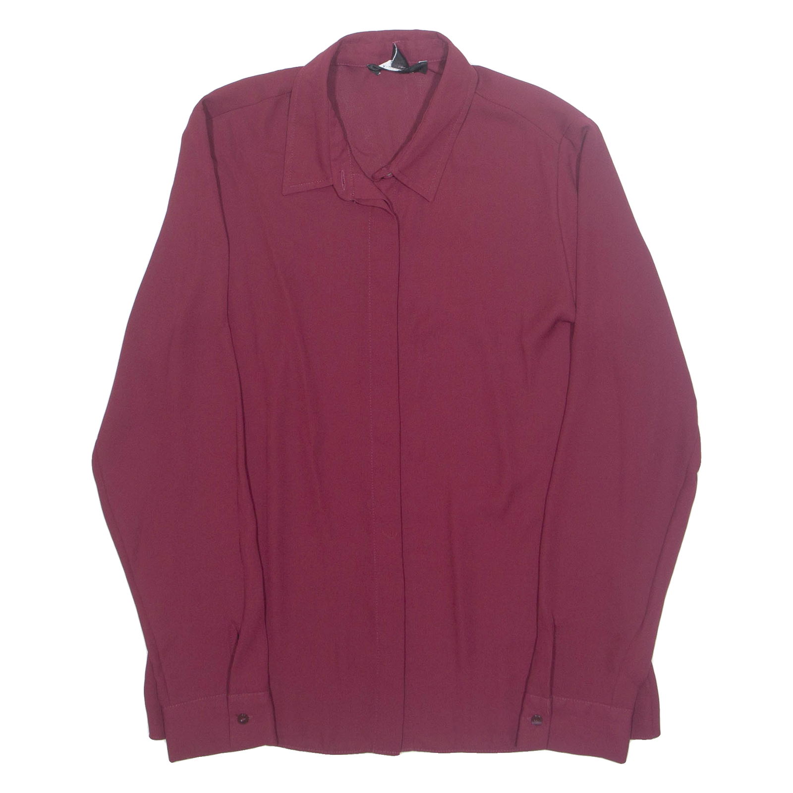 Womens Blouse Maroon Collared Long Sleeve UK 8 Refurbished - N/A refurbished available on Cerqular