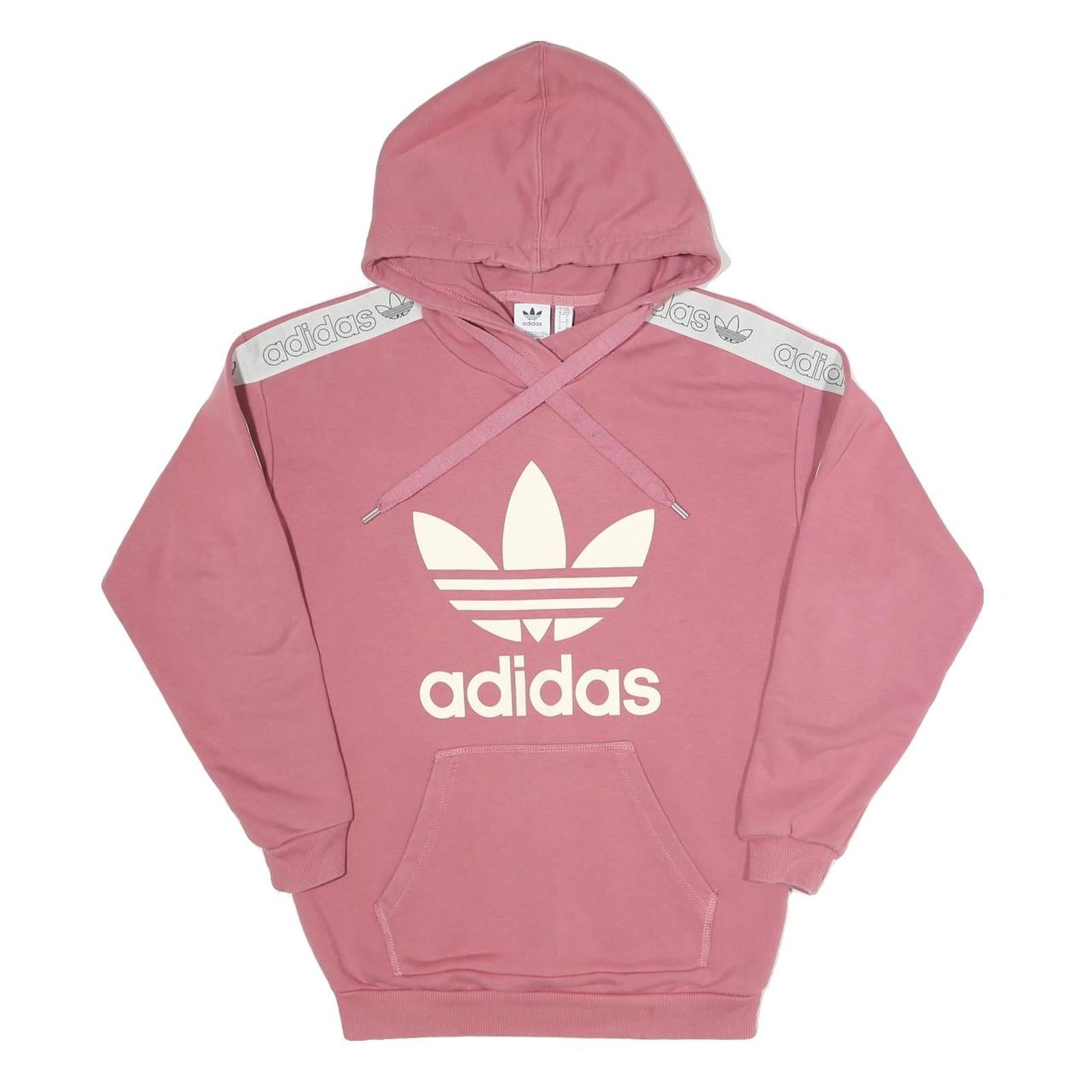 ADIDAS Womens Pink Hoodie UK 6 Trefoil Logo Pullover Casual Sweatshirt Refurbished - N/A refurbished available on Cerqular