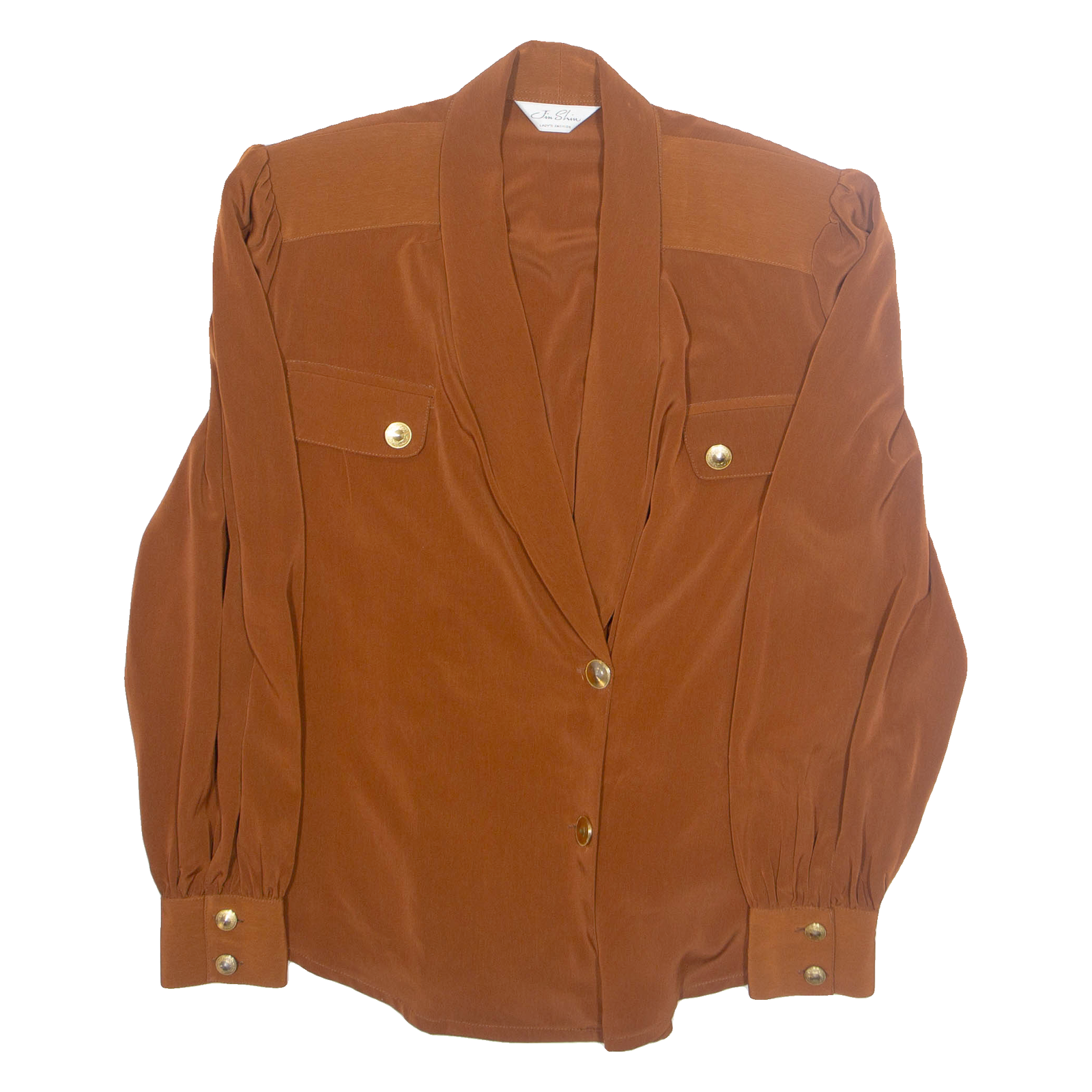 Buy JIN SHIN Womens Blouse Brown V-Neck Long Sleeve L Refurbished - $16.89 JIN SHIN Womens Blouse Brown V-Neck Long Sleeve L Refurbished - N/A refurbished available on Cerqular