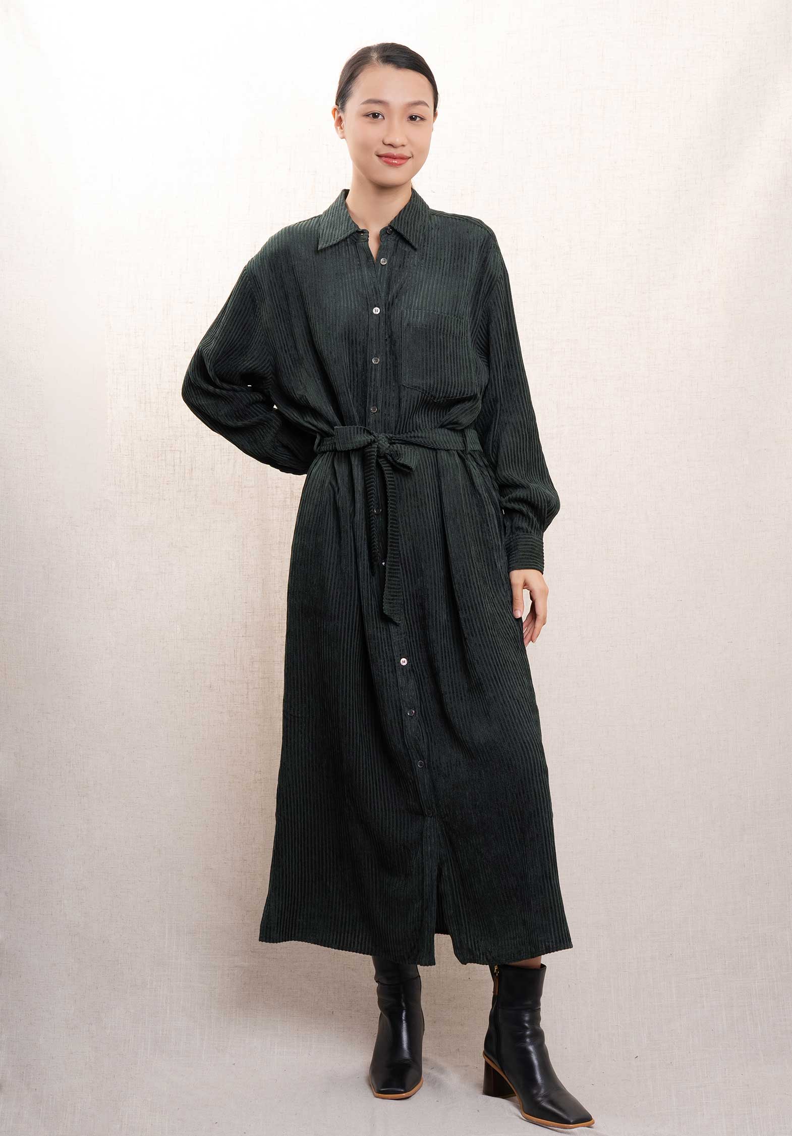 Dress Cloris Vert-Foret | Color: VERT FORET | Size: L Refurbished - N/A (I could not find a well-known brand with this name refurbished available on Cerqular
