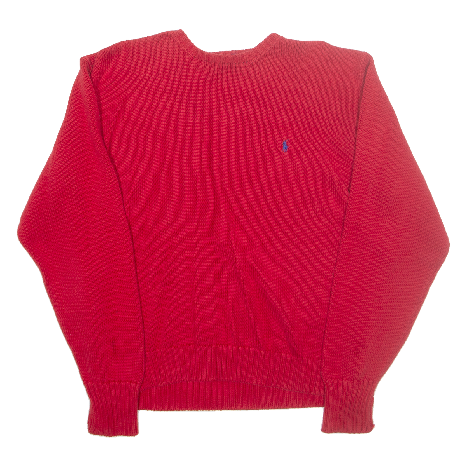 POLO RALPH LAUREN Mens Jumper Red Tight Knit L Refurbished - N/A refurbished available on Cerqular