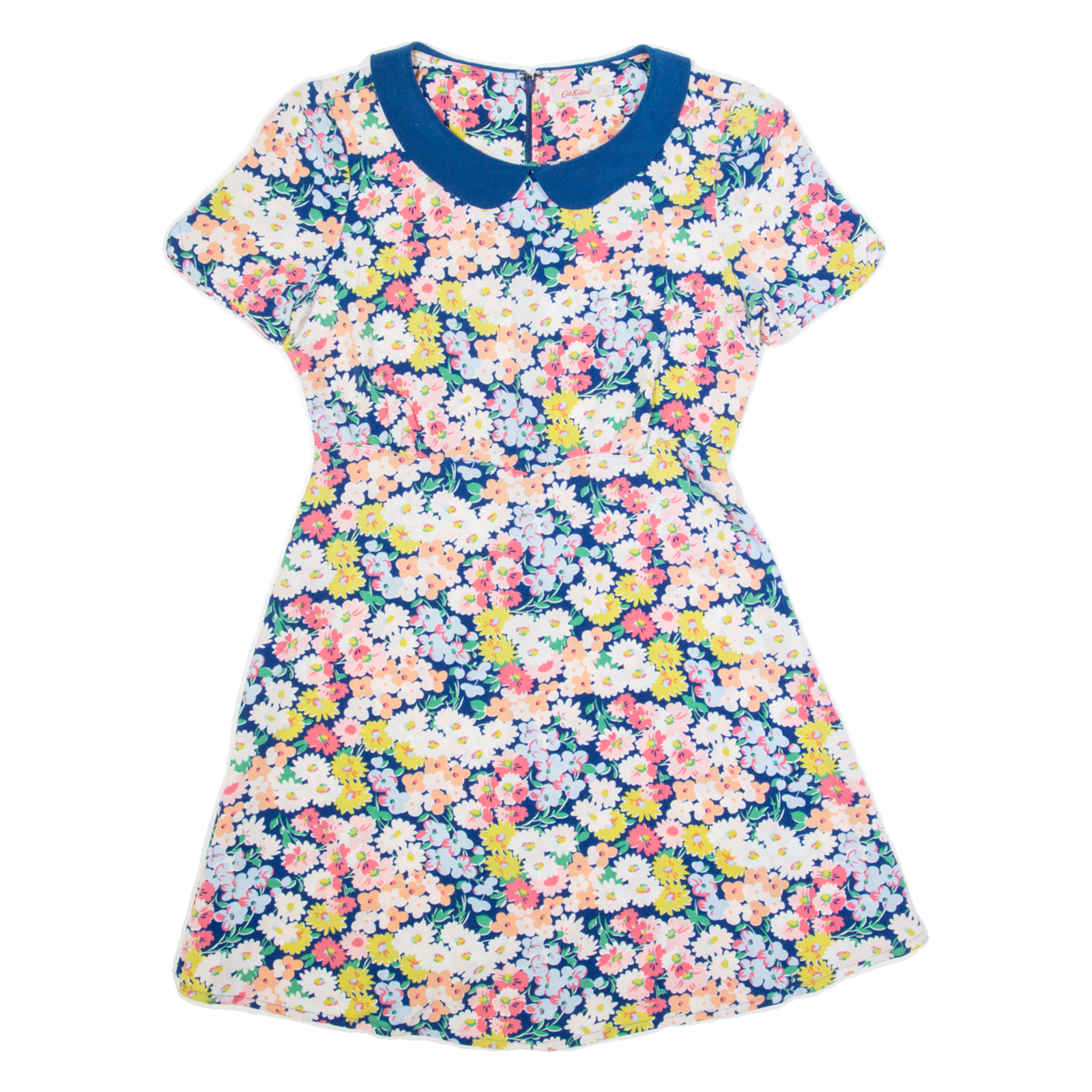 CATH KIDSTON Womens A-Line Dress Blue Floral Short Sleeve Knee Length UK 12 Refurbished - N/A refurbished available on Cerqular
