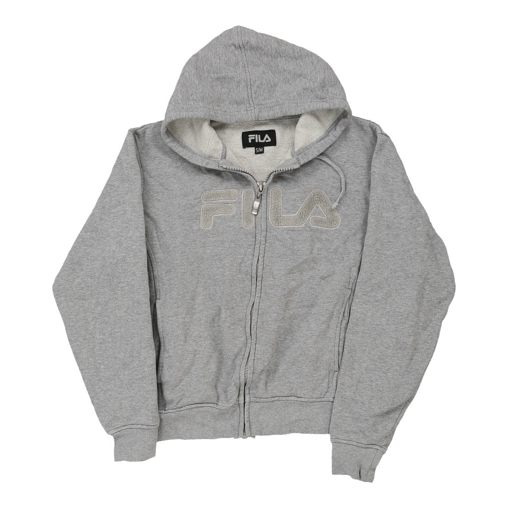 Age 11-12 Fila Hoodie - Small Grey Cotton Blend | Size: small Refurbished - Thrifted (note: this is a term often used to describe second- refurbished available on Cerqular