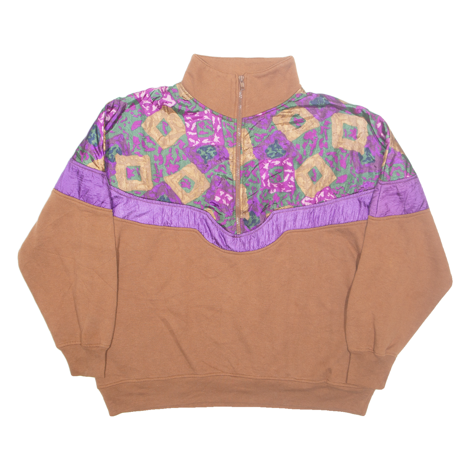 MORSLY Womens Sweatshirt Brown 1/4 Zip L Refurbished - N/A refurbished available on Cerqular