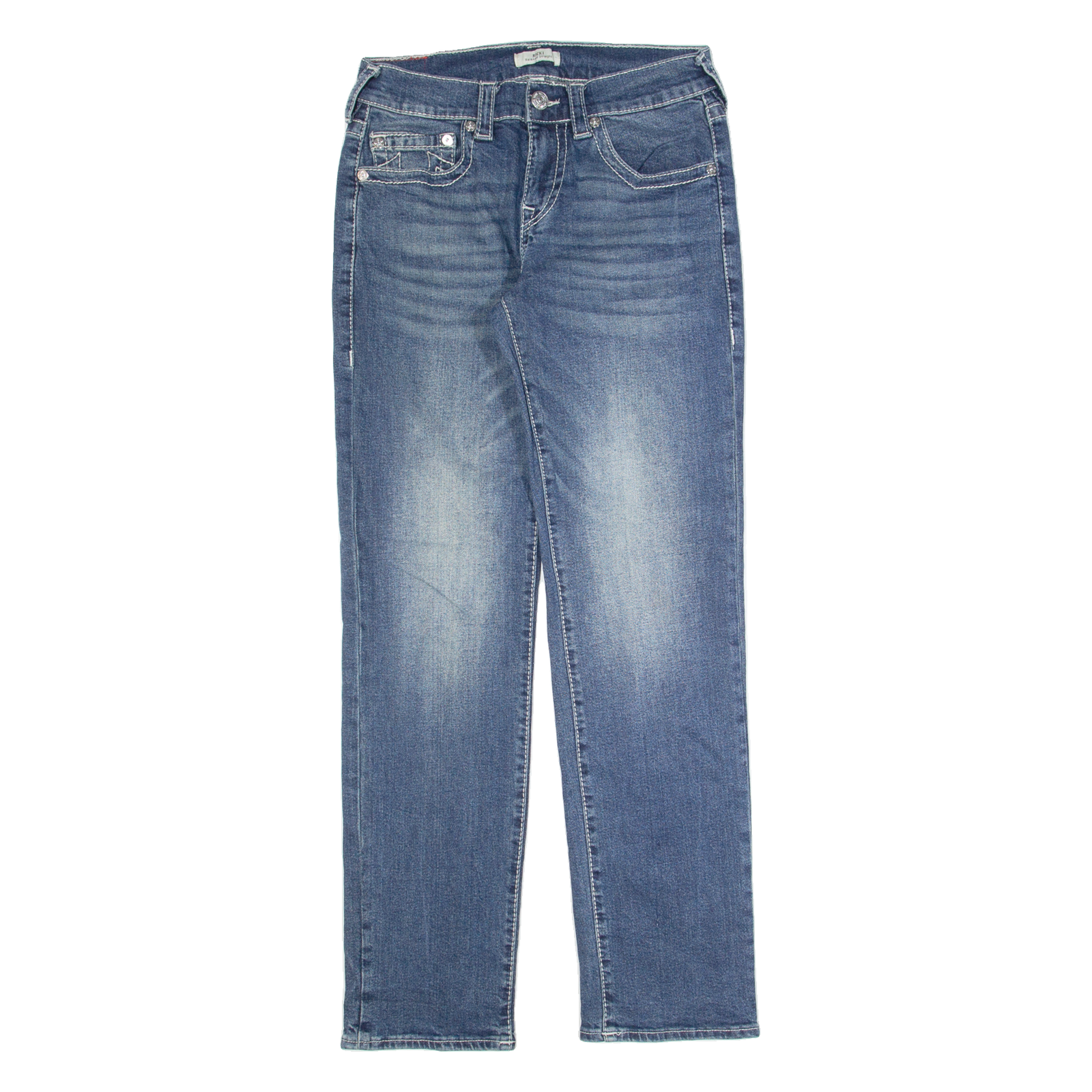 TRUE RELIGION Womens Jeans Blue Relaxed Straight Stone Wash W27 L32 Refurbished - N/A refurbished available on Cerqular