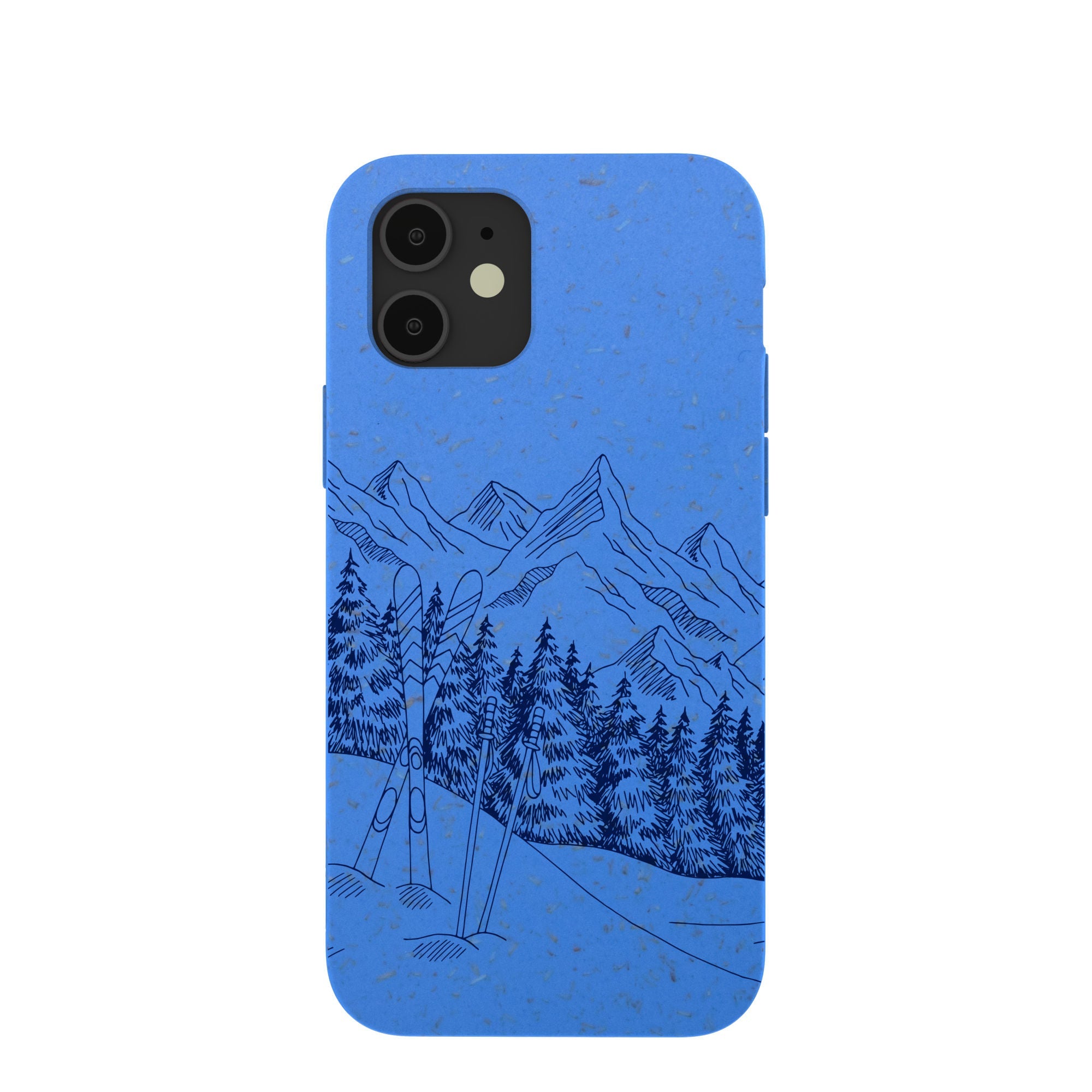 Electric Blue Backcountry Ski iPhone 12/ iPhone 12 Pro Case Refurbished - Pela Case refurbished available on Cerqular