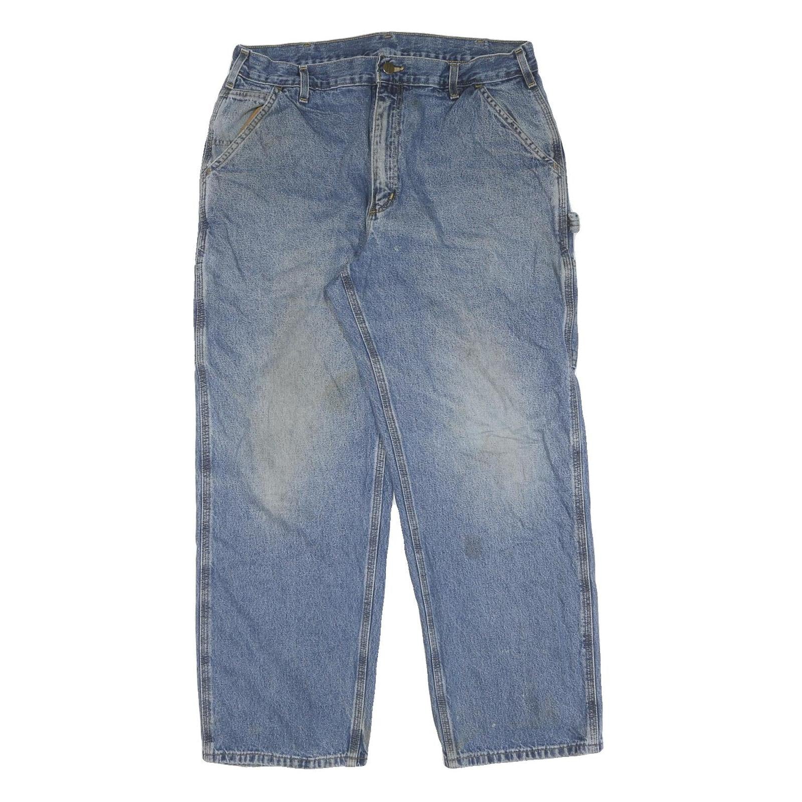 CARHARTT Mens Jeans Blue Regular Straight Denim Medium W36 L30 Workwear Refurbished - N/A refurbished available on Cerqular