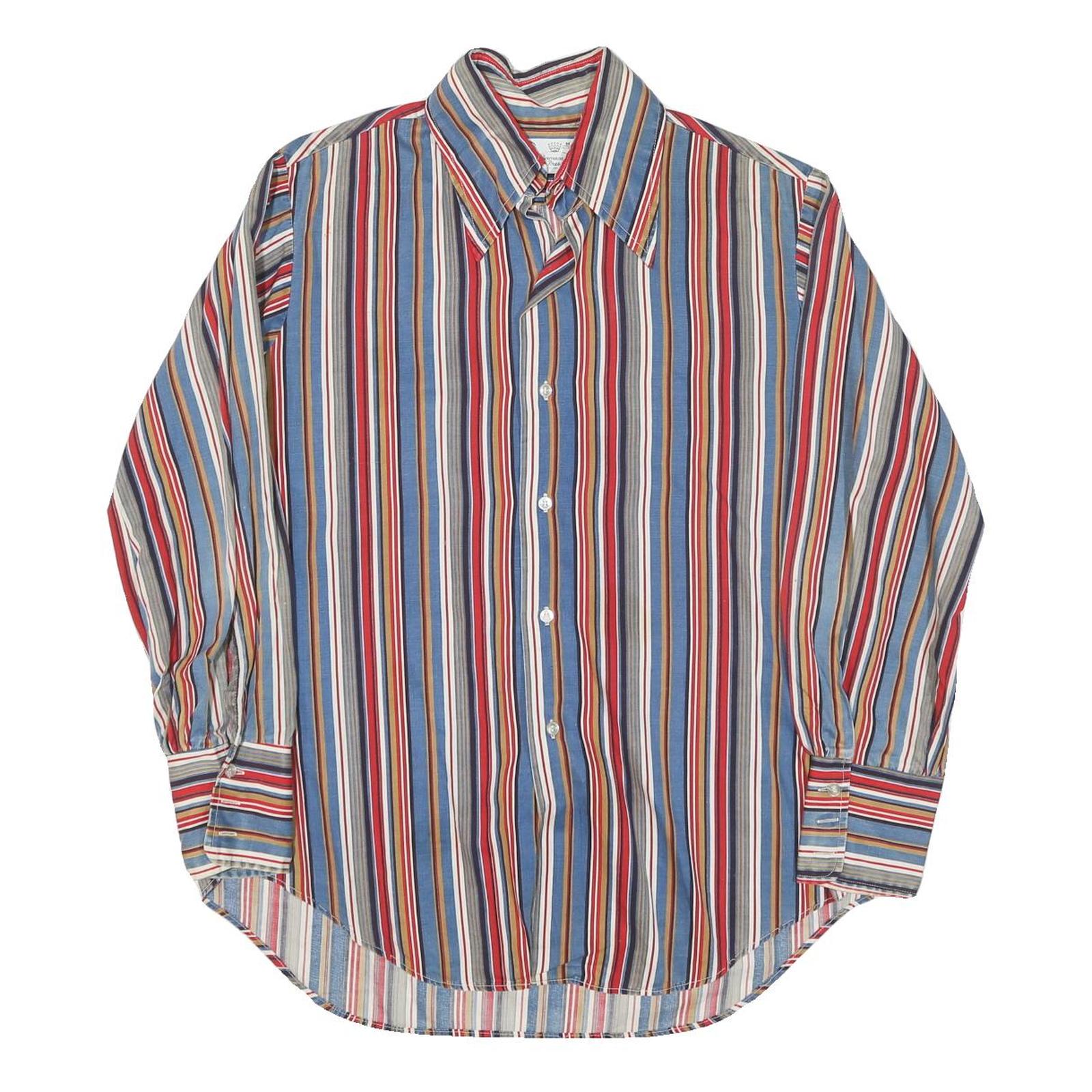 PERMANENT PRESS Mens Blue Red Striped Cotton Blend Shirt M Casual Smart Refurbished - N/A refurbished available on Cerqular
