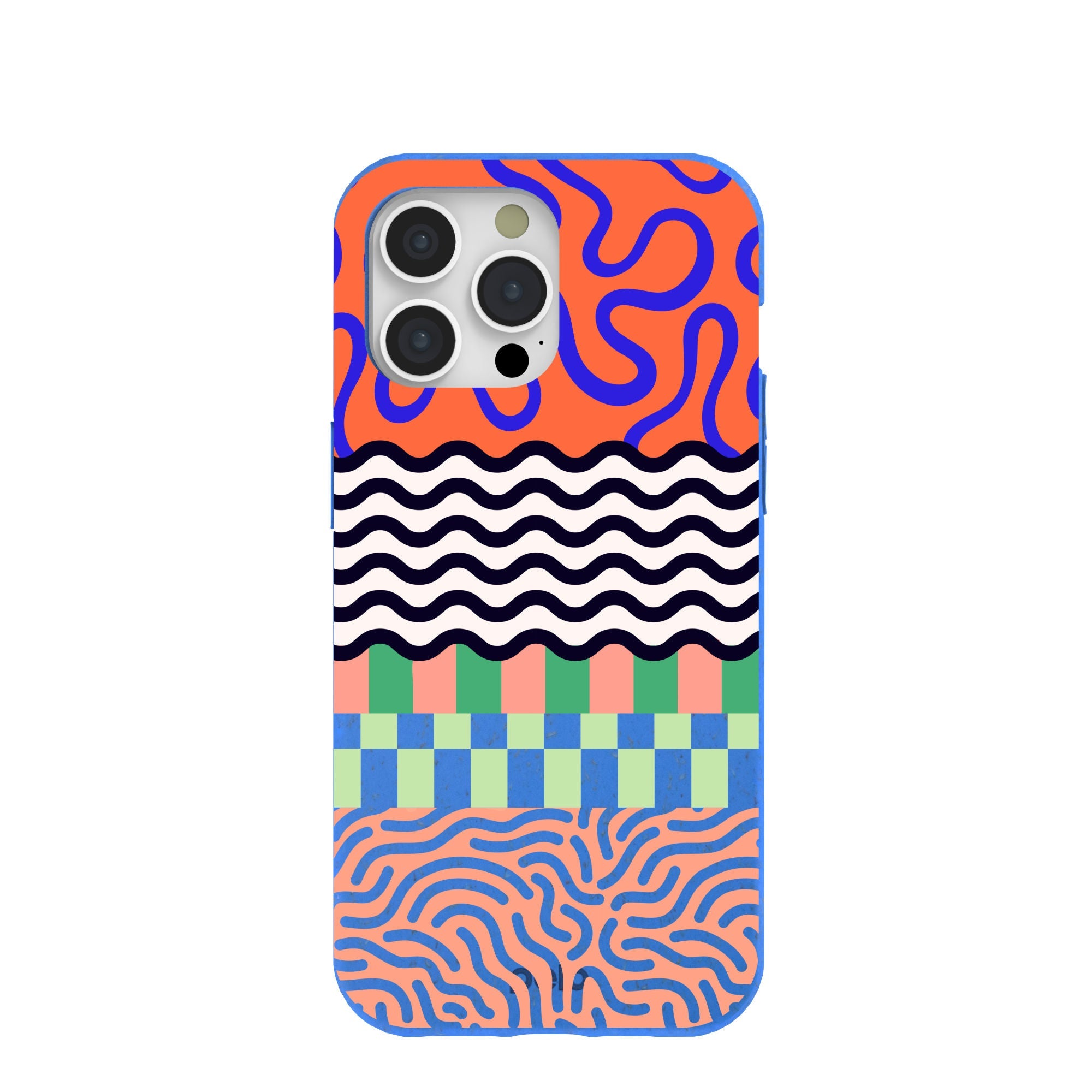 Electric Blue Tangerine Mix iPhone 15 Pro Max Case Refurbished - Pela Case refurbished available on Cerqular