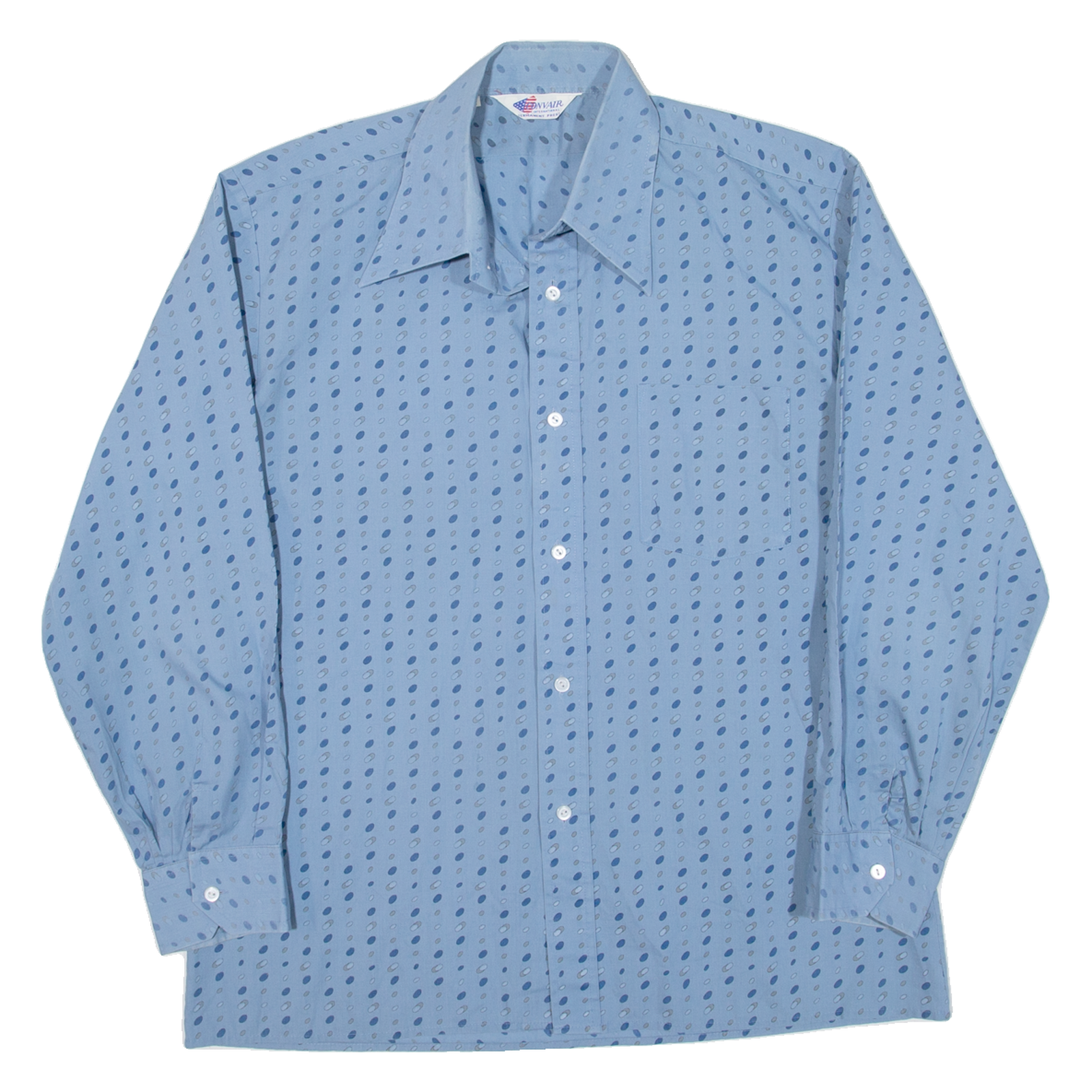 CONVAIR Mens Shirt Blue Spotted Long Sleeve L Refurbished - N/A refurbished available on Cerqular