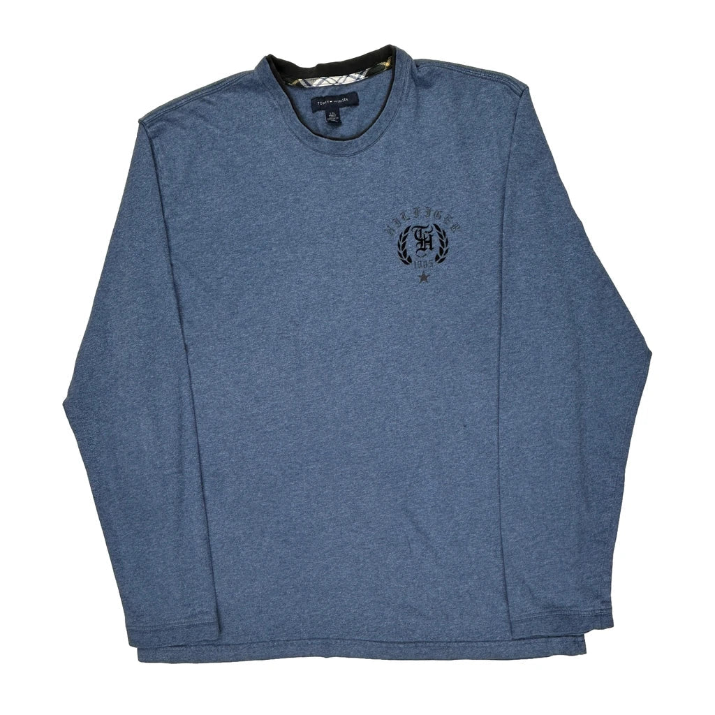 Buy Tommy Hilfiger Long Sleeve T-Shirt - Large Blue Cotton Refurbished - $26.79 Tommy Hilfiger Long Sleeve T-Shirt - Large Blue Cotton Refurbished - Thrifted (note: this is a term often used to describe second- refurbished available on Cerqular