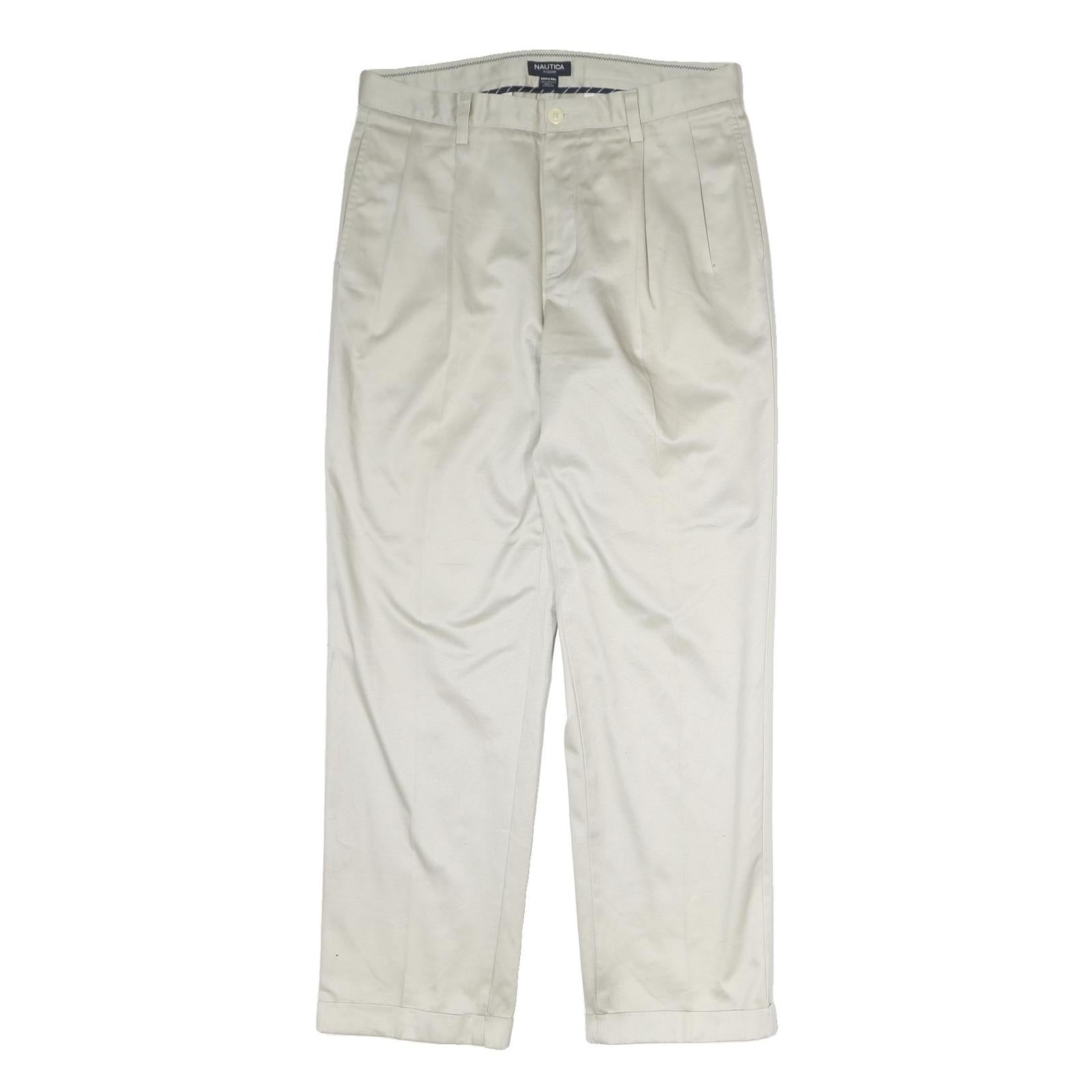 NAUTICA Mens Cotton White Regular Straight Trousers W33 L30 Classic Fit Casual Refurbished - N/A refurbished available on Cerqular