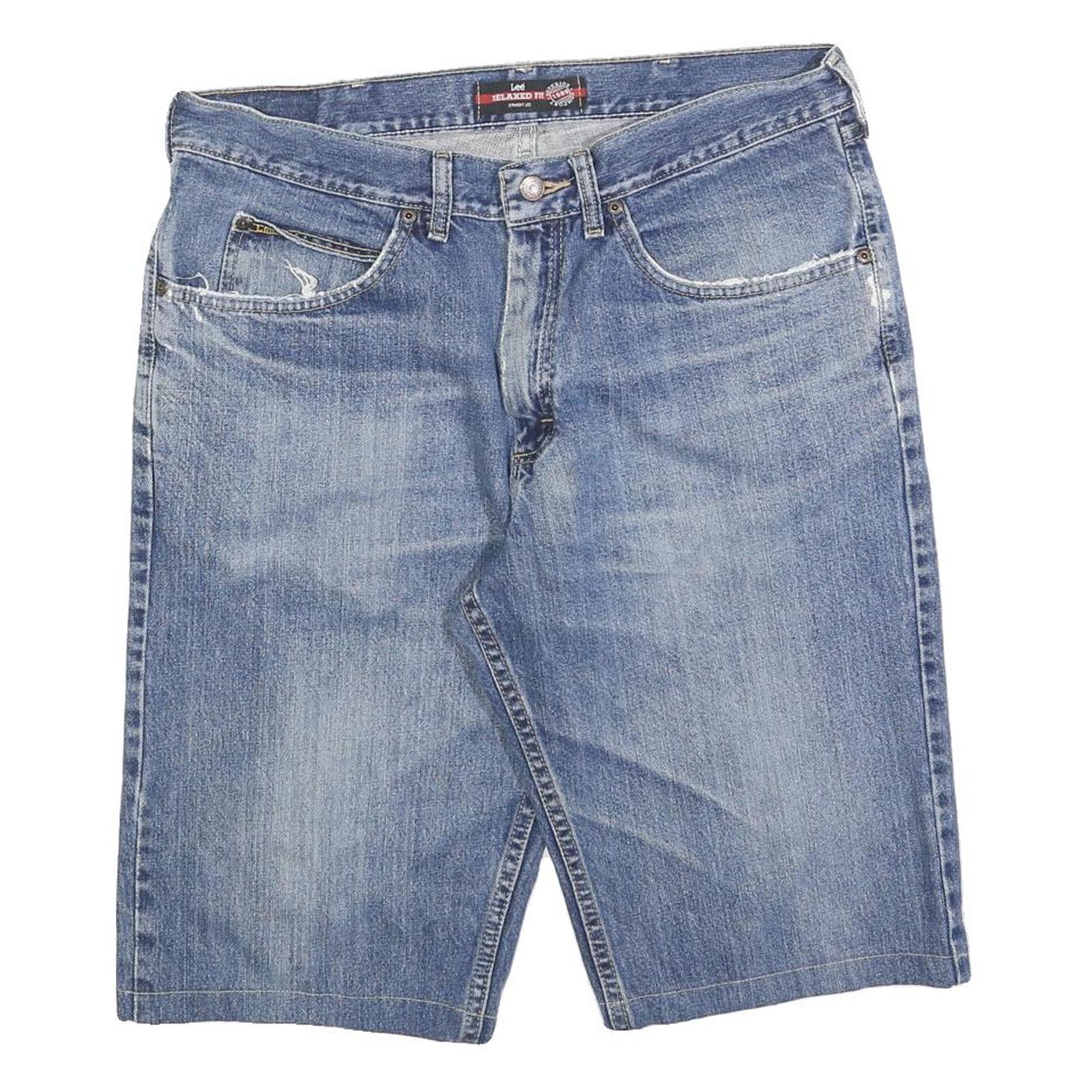 LEE Mens Denim Blue Casual Shorts M W34 Relaxed Fit Cotton Blend Refurbished - N/A refurbished available on Cerqular