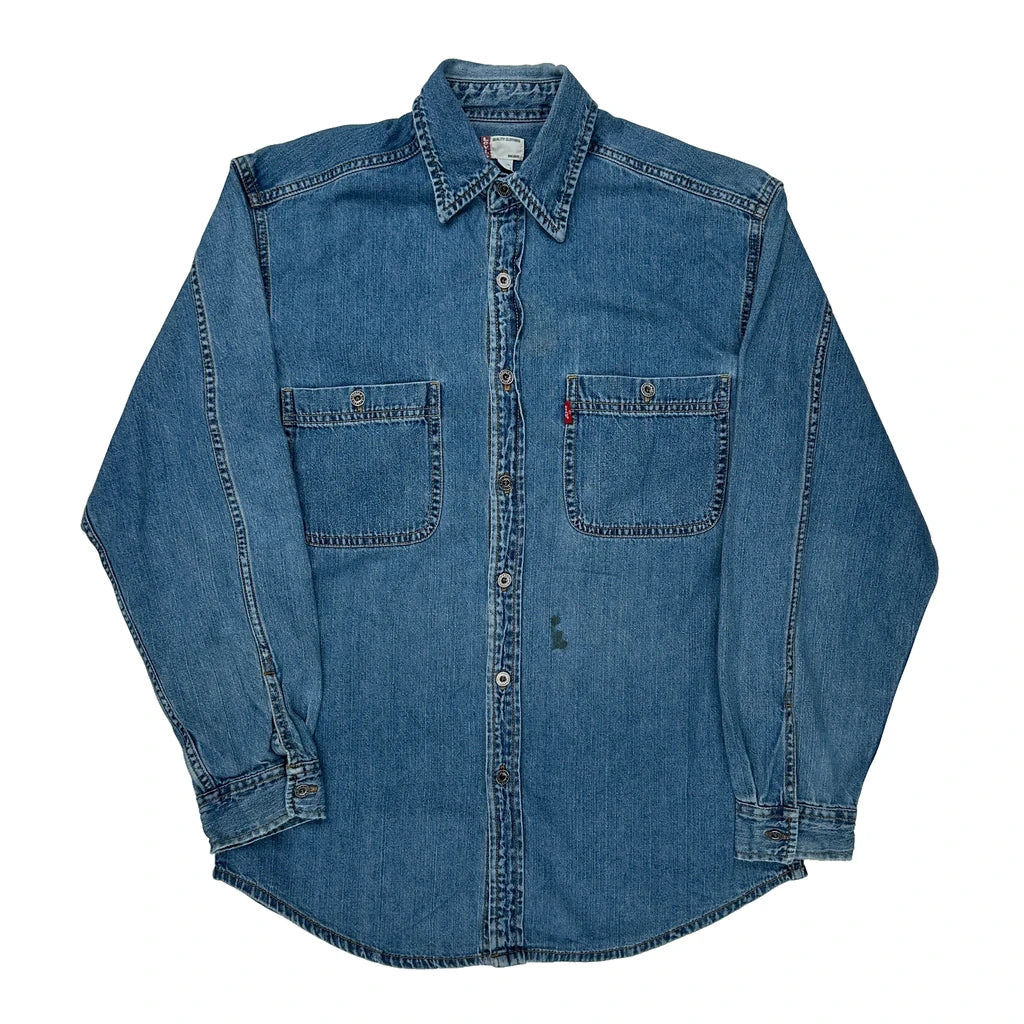 Buy Levis Denim Shirt - Small Blue Denim Refurbished - $32.15 Levis Denim Shirt - Small Blue Denim Refurbished - Thrifted (note: this is a term often used to describe second- refurbished available on Cerqular
