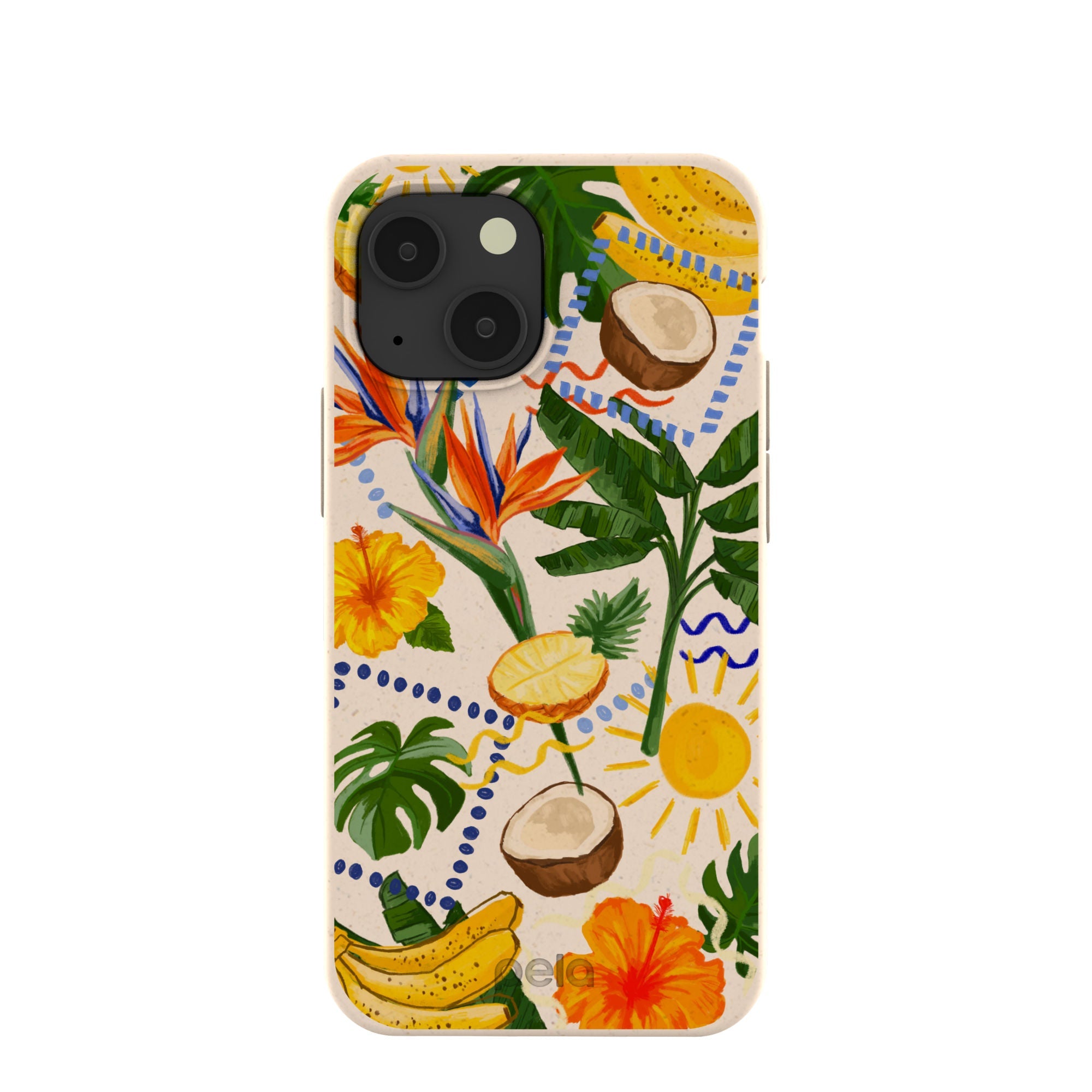 Seashell Tropics iPhone 13 Mini Case Refurbished - Pela Case refurbished available on Cerqular