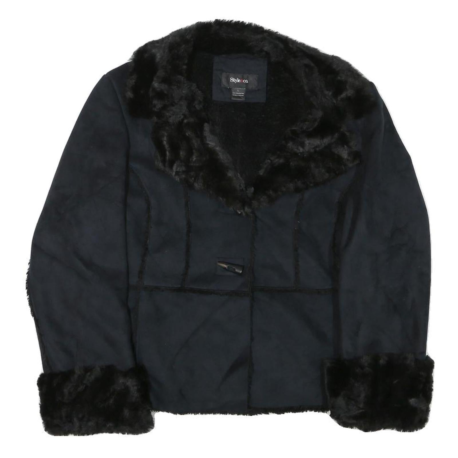 Buy STYLE AND CO Womens Black Jacket L Polyester Faux Fur Button Closure Refurbished - $37.69 STYLE AND CO Womens Black Jacket L Polyester Faux Fur Button Closure Refurbished - N/A refurbished available on Cerqular