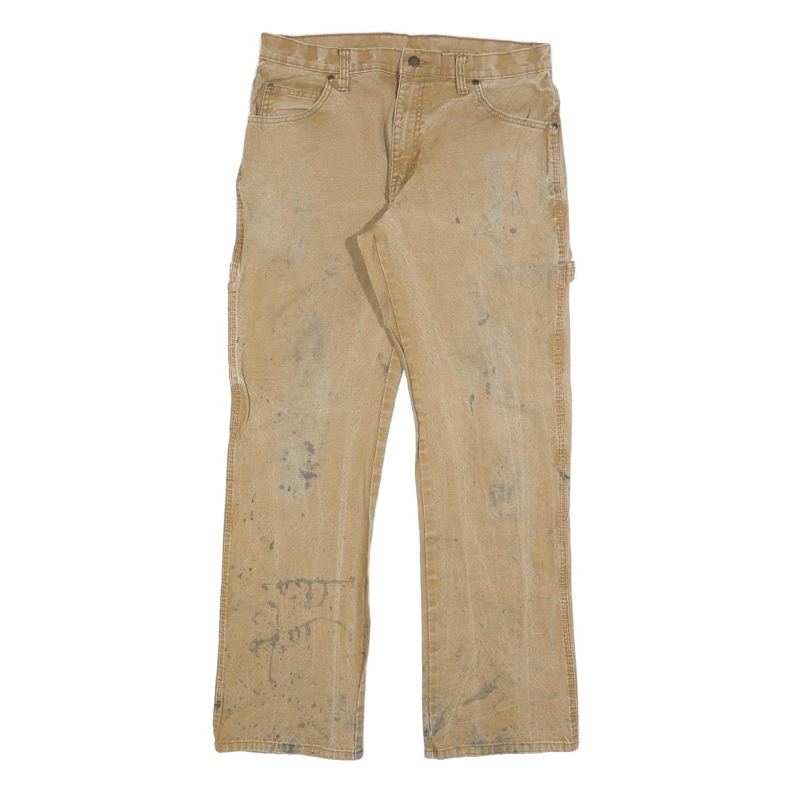DICKIES Mens Regular Beige Cotton Blend Trousers W32 L32 Workwear Casual Zip Refurbished - N/A refurbished available on Cerqular