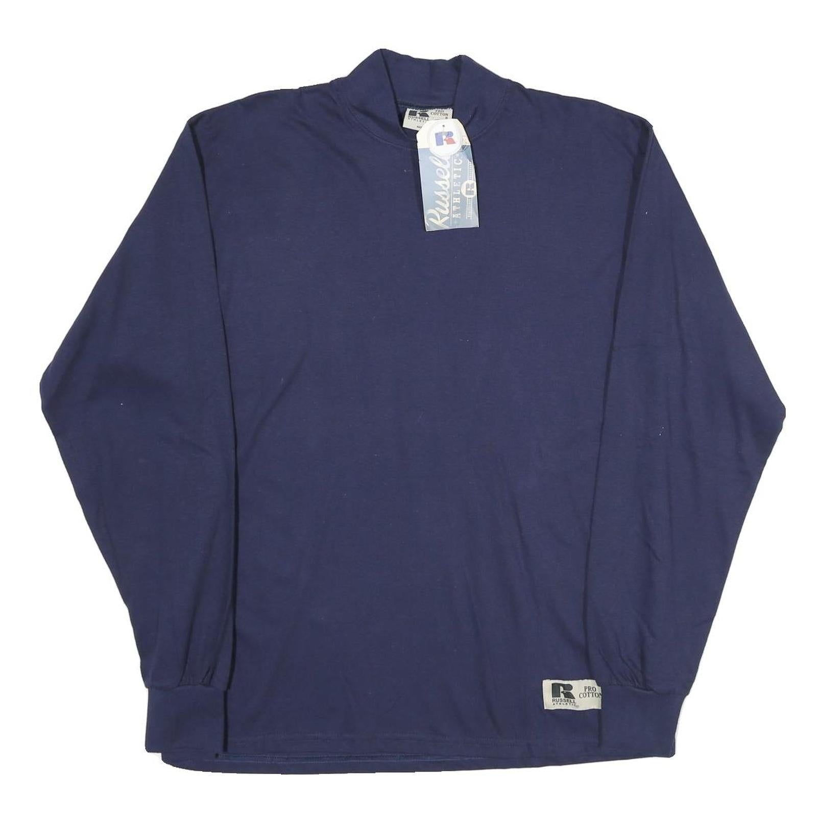 RUSSELL ATHLETIC Mens Navy Blue Classic Long Sleeve Crew Neck T-Shirt M Cotton Refurbished - N/A refurbished available on Cerqular