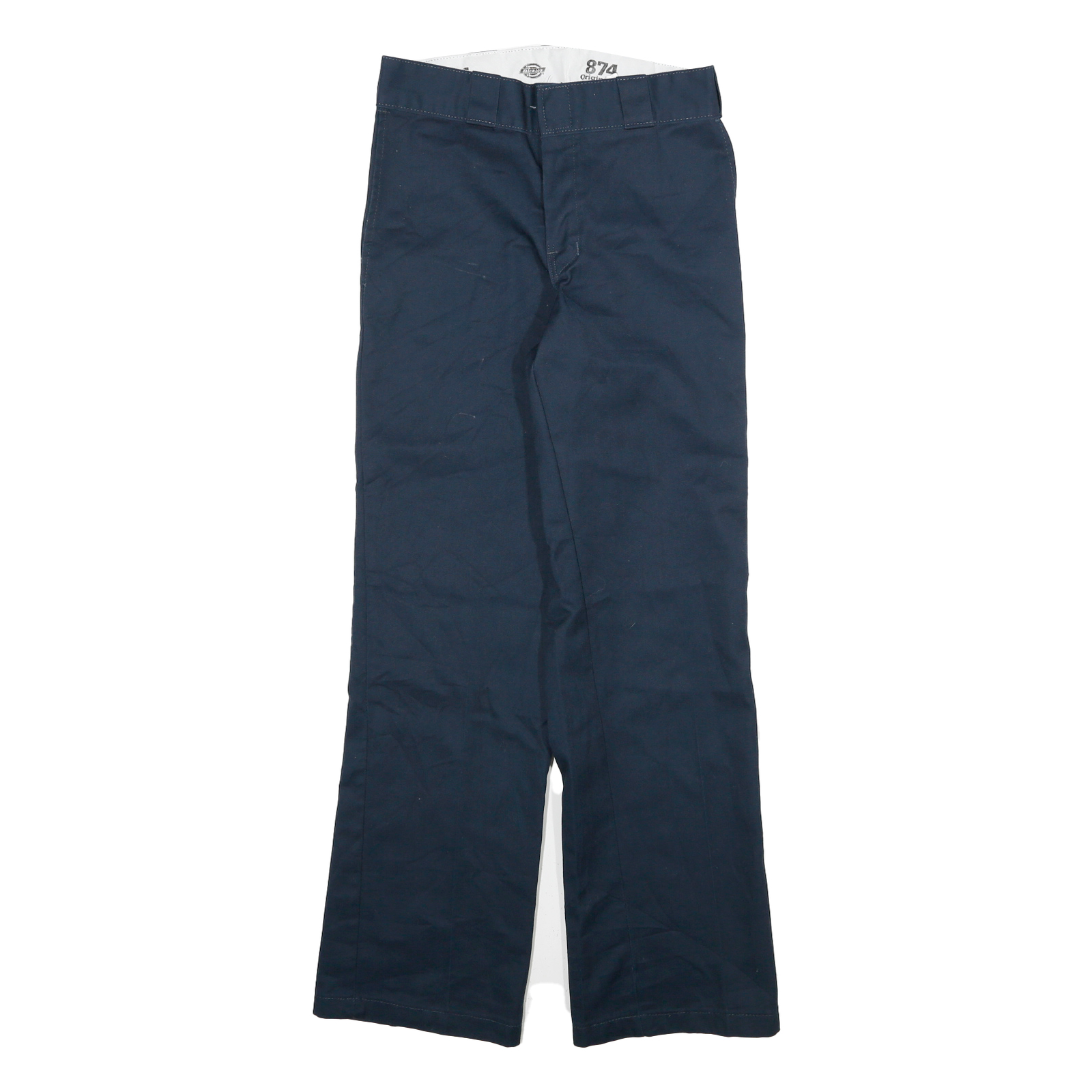 DICKIES Mens Cotton Blend Navy Regular Straight Trousers W28 L30 Workwear Refurbished - N/A refurbished available on Cerqular