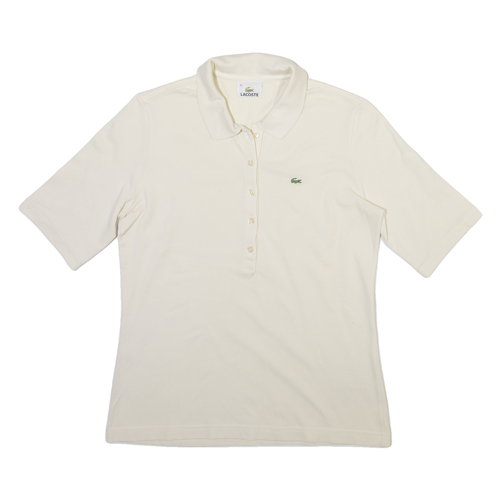 LACOSTE Womens Polo Shirt Cream S Refurbished - N/A refurbished available on Cerqular