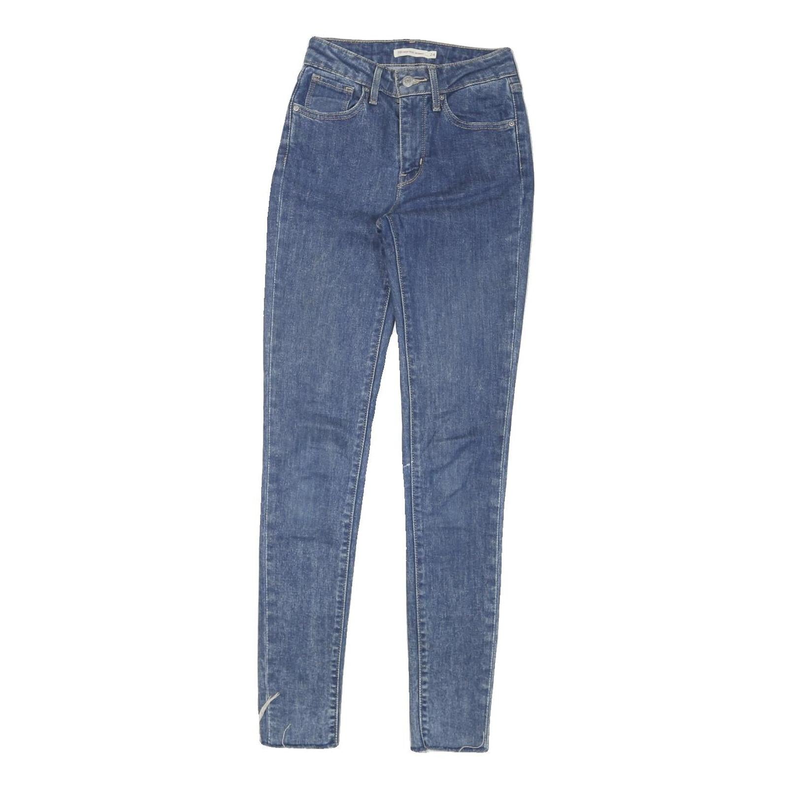 LEVI'S 721 Womens Jeans Blue Slim Skinny Denim Medium W22 L30 Stretch Zip Refurbished - N/A refurbished available on Cerqular