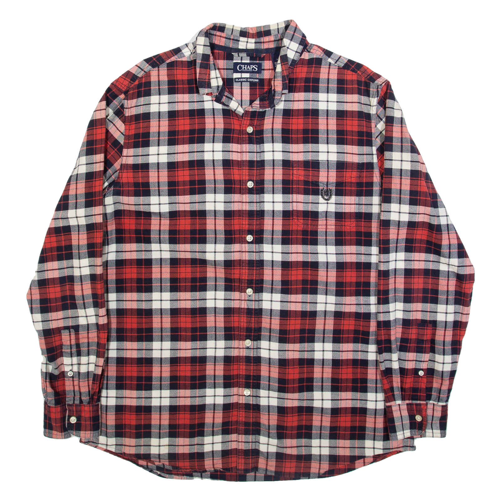 CHAPS Mens Shirt Red Check Long Sleeve L Refurbished - N/A refurbished available on Cerqular