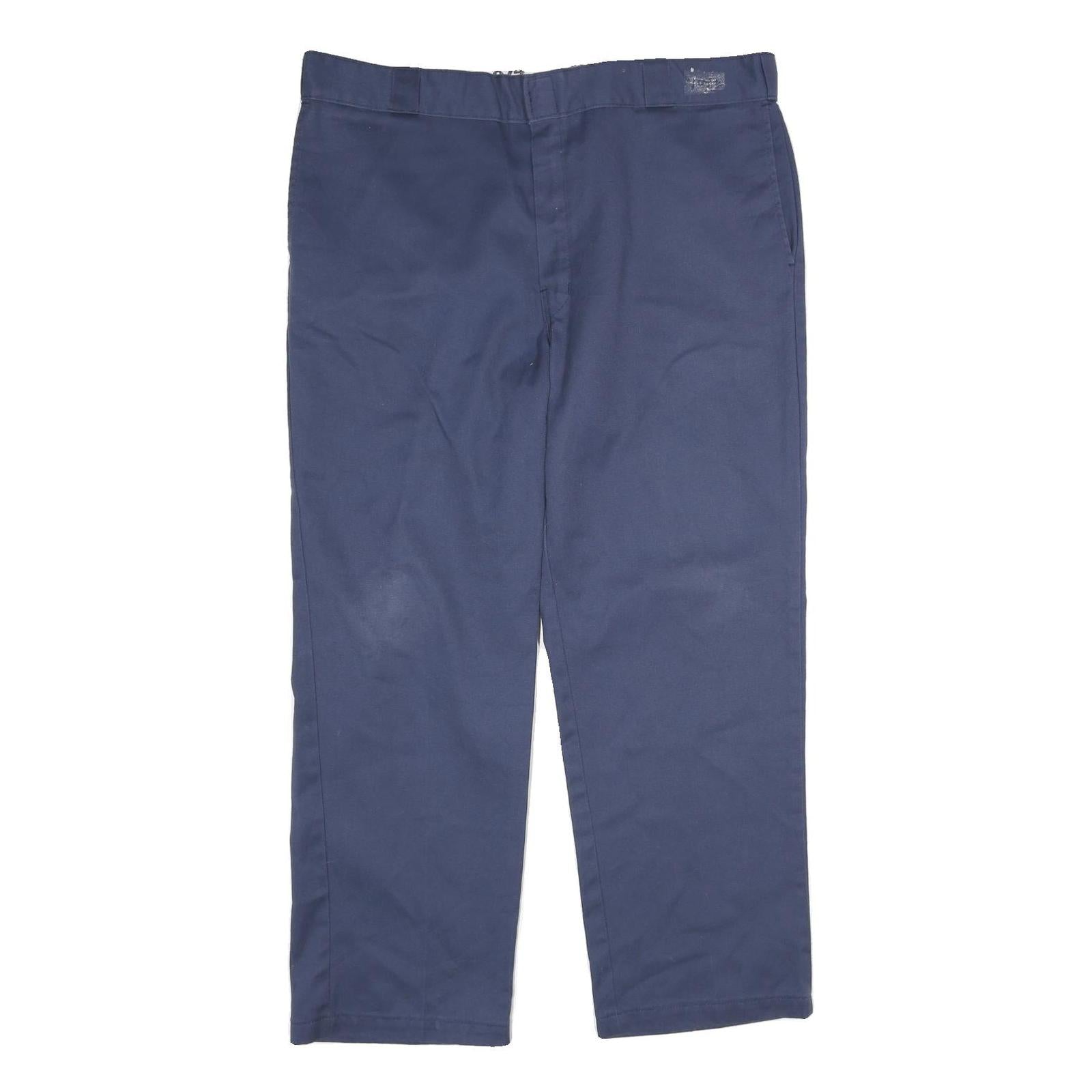DICKIES Mens Polyester Blend Navy Classic Straight Trousers W40 L30 Workwear Refurbished - N/A refurbished available on Cerqular