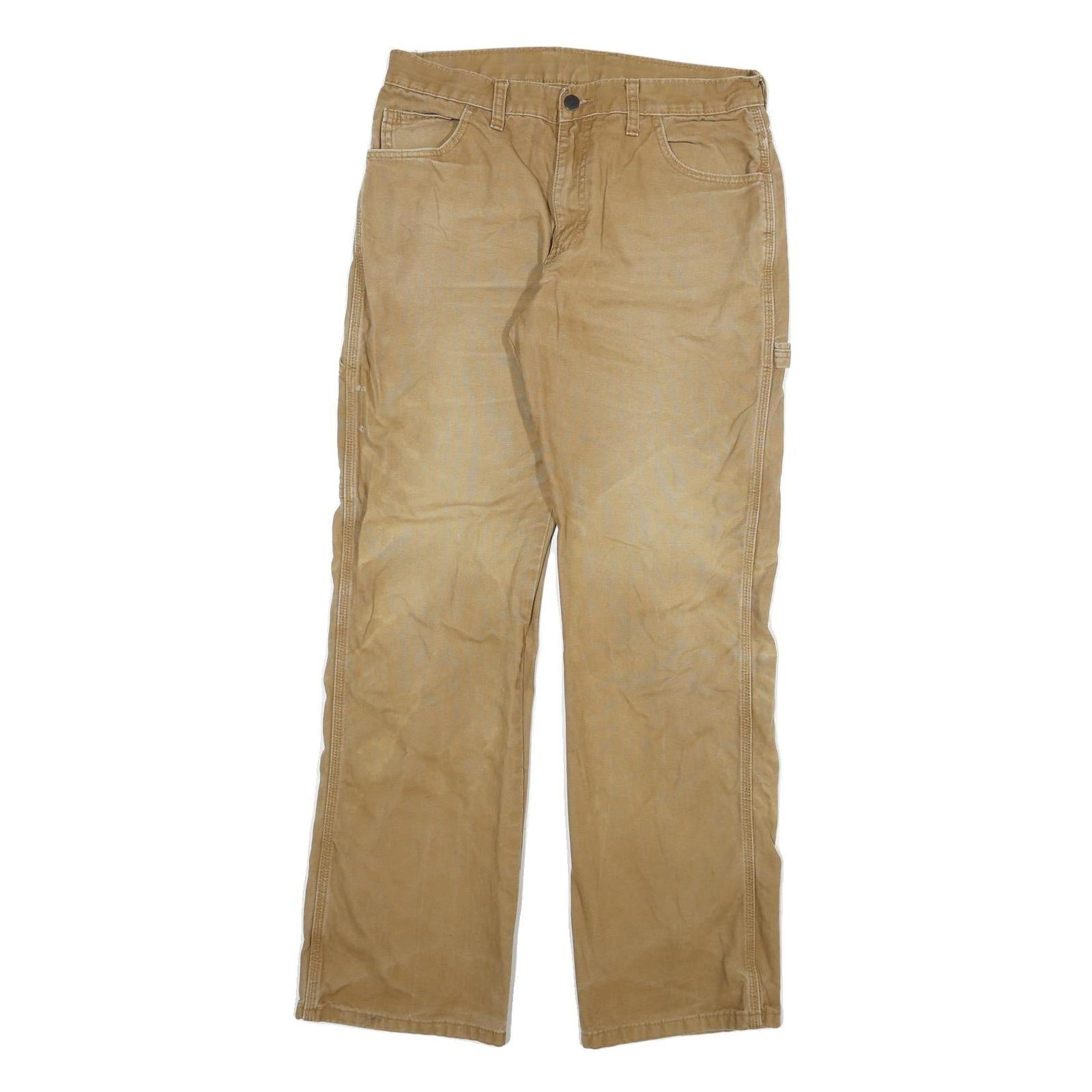 DICKIES Mens Relaxed Khaki Trousers W32 L31 Cotton Blend Zip Pockets Casual Refurbished - N/A refurbished available on Cerqular