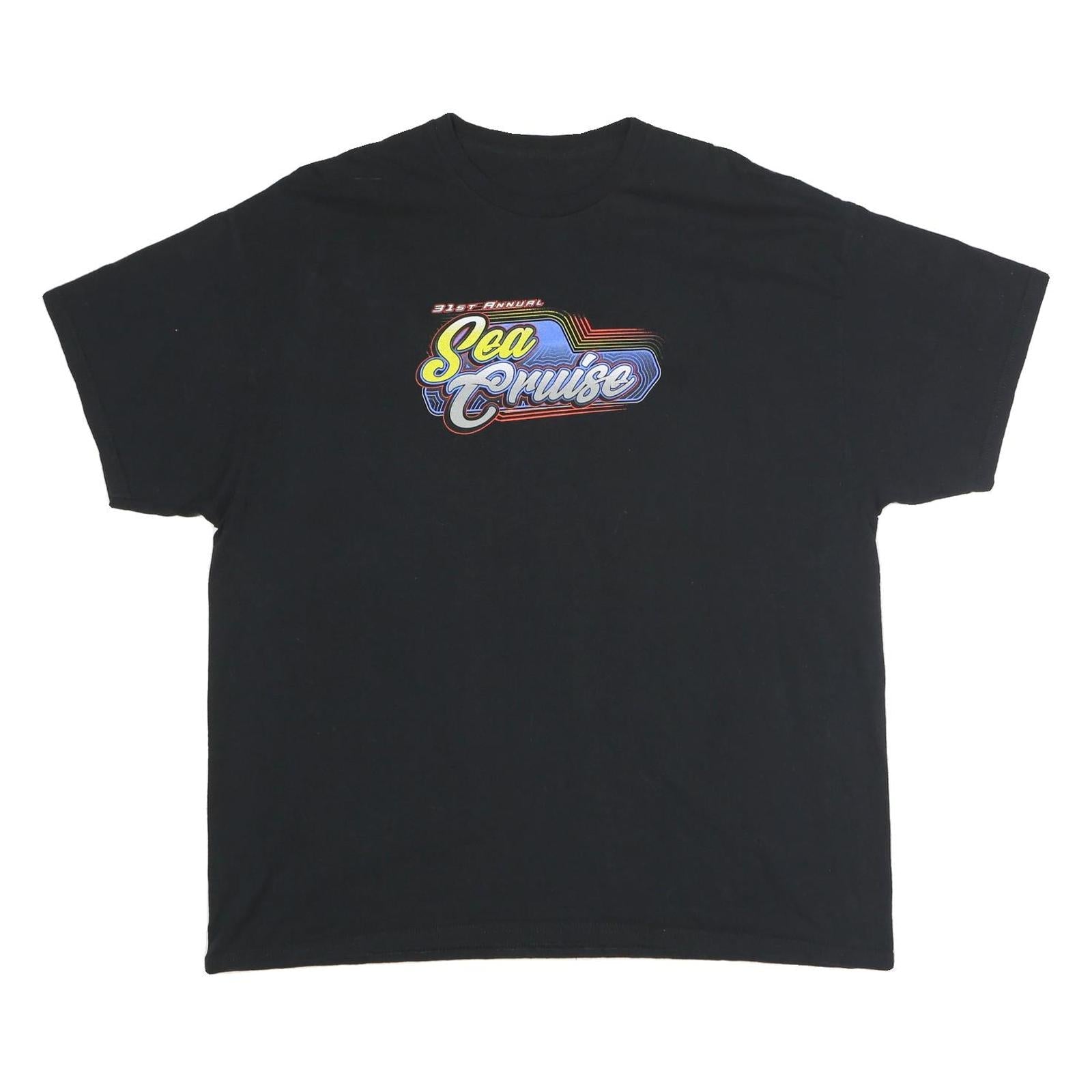 Mens Black Sea Cruise Graphic T-Shirt 2XL Short Sleeve Crew Neck Car Print Refurbished - N/A refurbished available on Cerqular