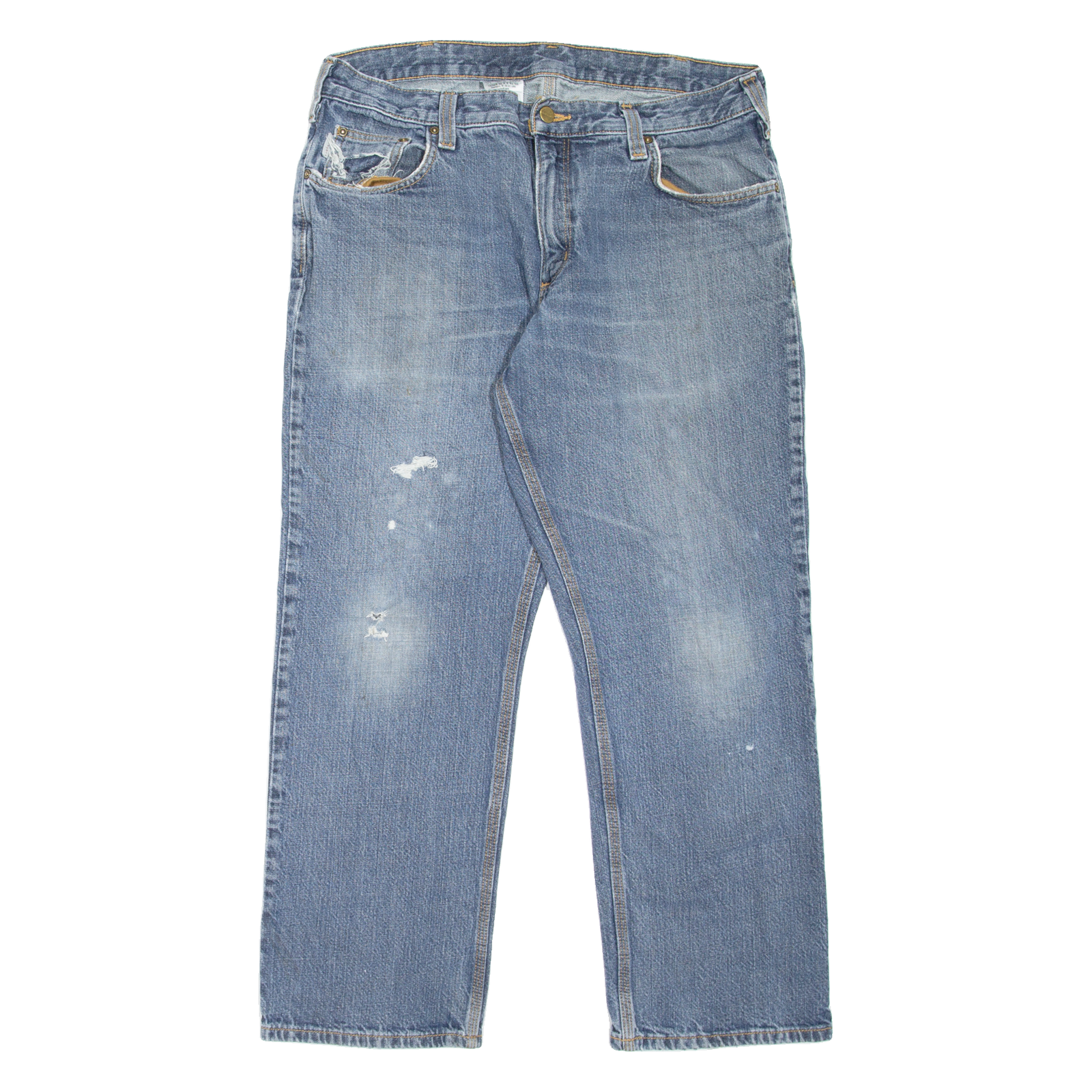 CARHARTT Distressed Workwear Mens Jeans Blue Straight Stone Wash W36 L30 Refurbished - N/A refurbished available on Cerqular