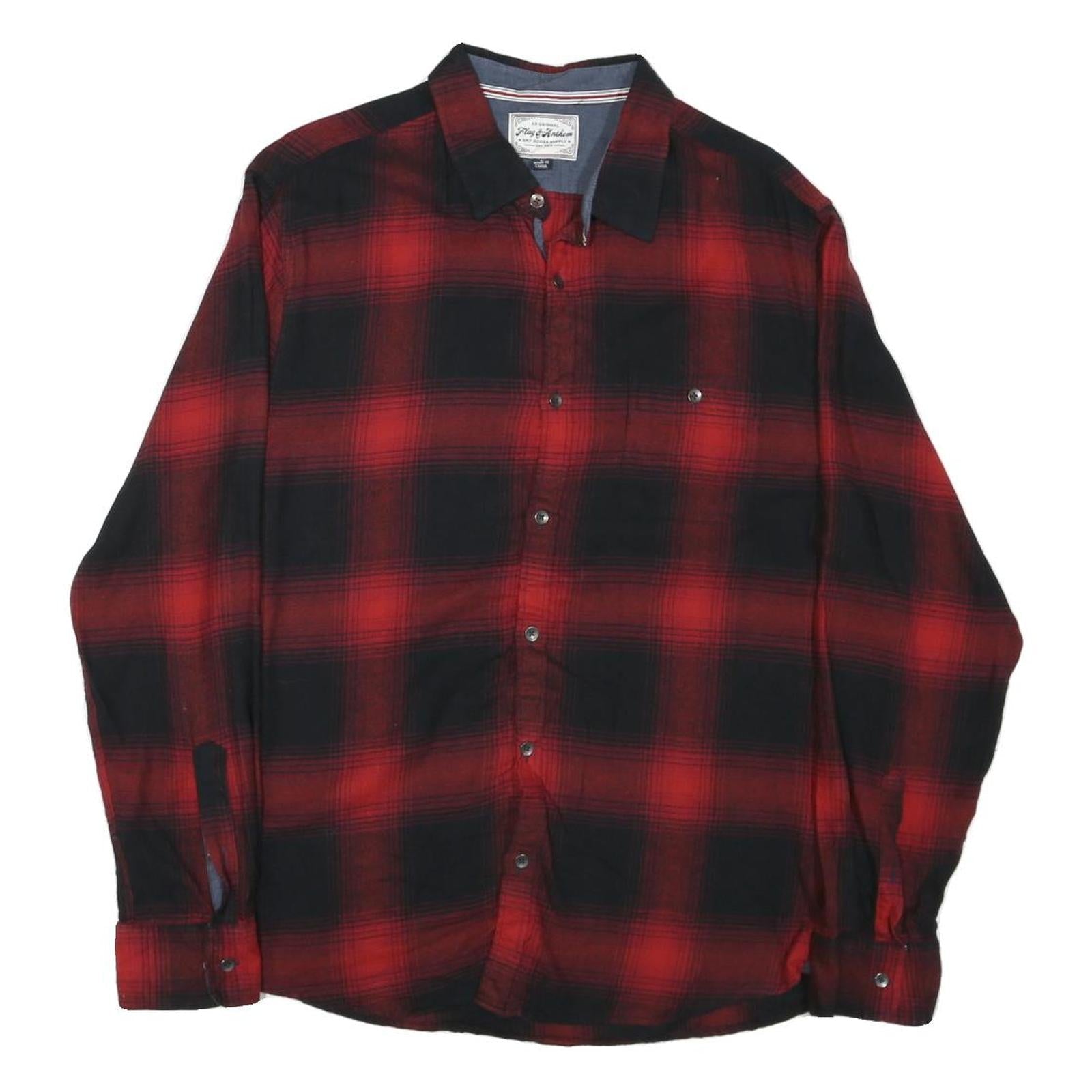 Buy FLAG & ANTHEM Mens Red & Black Check Shirt L Casual Cotton Blend Long Sleeve Refurbished - $32.49 FLAG & ANTHEM Mens Red & Black Check Shirt L Casual Cotton Blend Long Sleeve Refurbished - N/A refurbished available on Cerqular