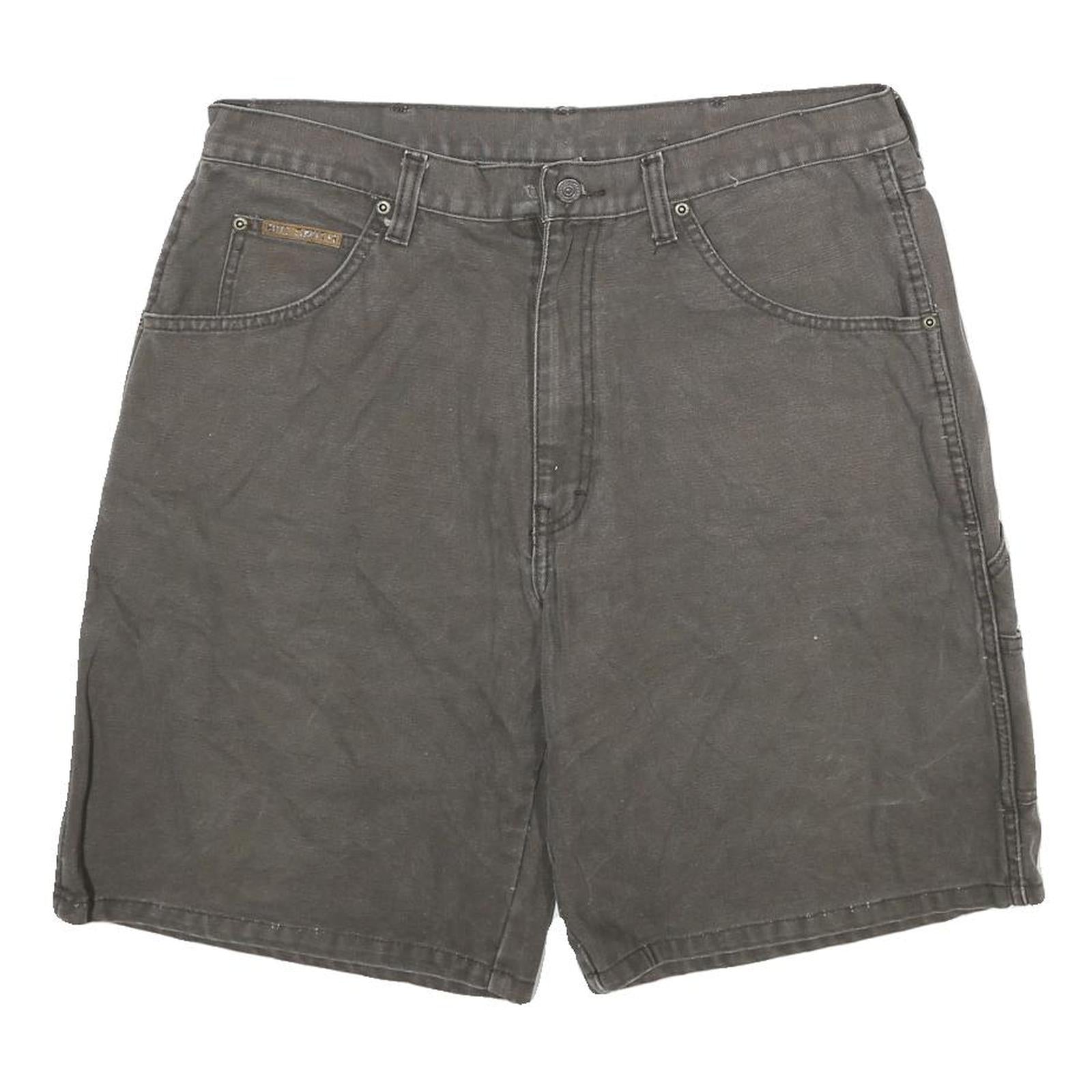 BIG SMITH Mens Cargo Shorts Grey Cotton Twill Relaxed Fit L W34 Workwear Pockets Refurbished - N/A refurbished available on Cerqular