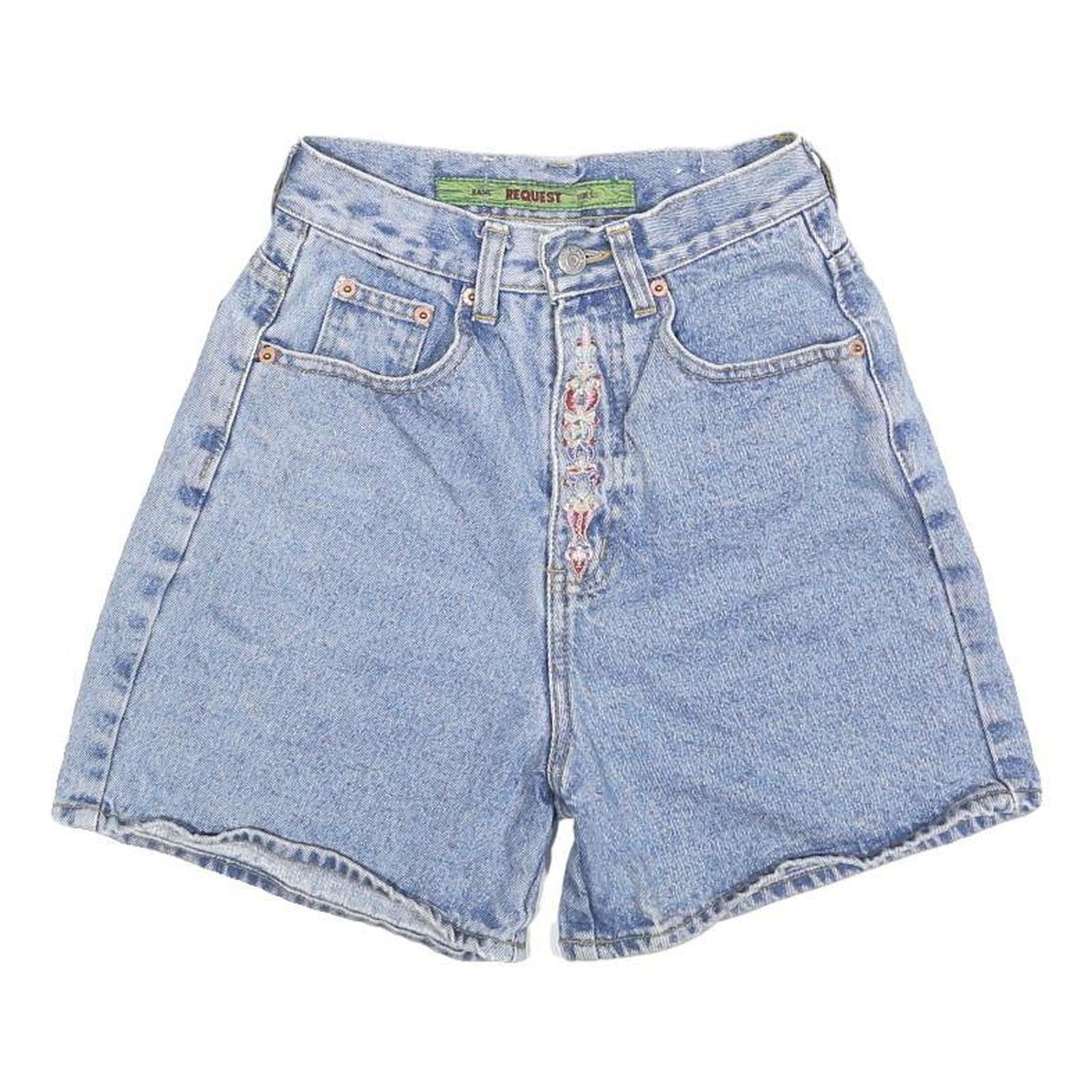 Buy REQUEST Womens Denim Blue Casual Shorts XS W24 High Waist Embroidered Button Fly Refurbished - $18.19 REQUEST Womens Denim Blue Casual Shorts XS W24 High Waist Embroidered Button Fly Refurbished - N/A refurbished available on Cerqular
