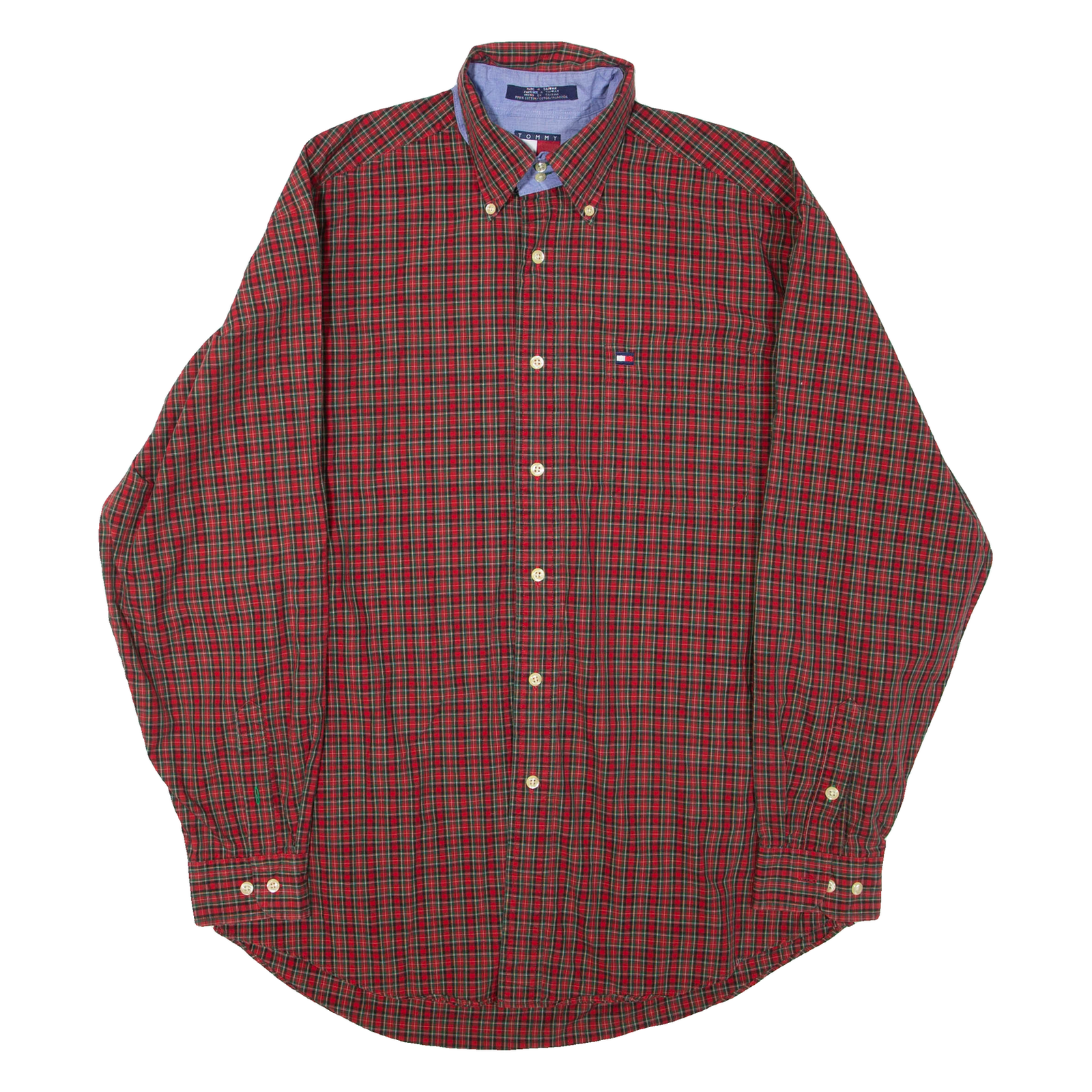 TOMMY HILFIGER Mens Shirt Red Check Long Sleeve M Refurbished - N/A refurbished available on Cerqular