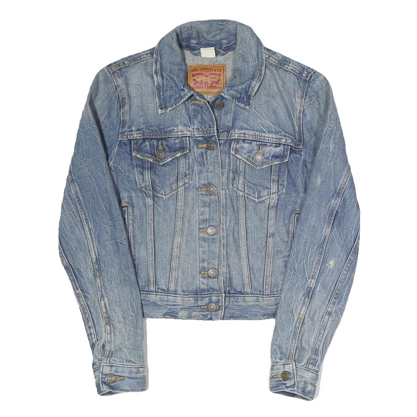 LEVI'S Womens Blue Denim Jacket XS Cotton Blend Button Closure Classic Refurbished - N/A refurbished available on Cerqular