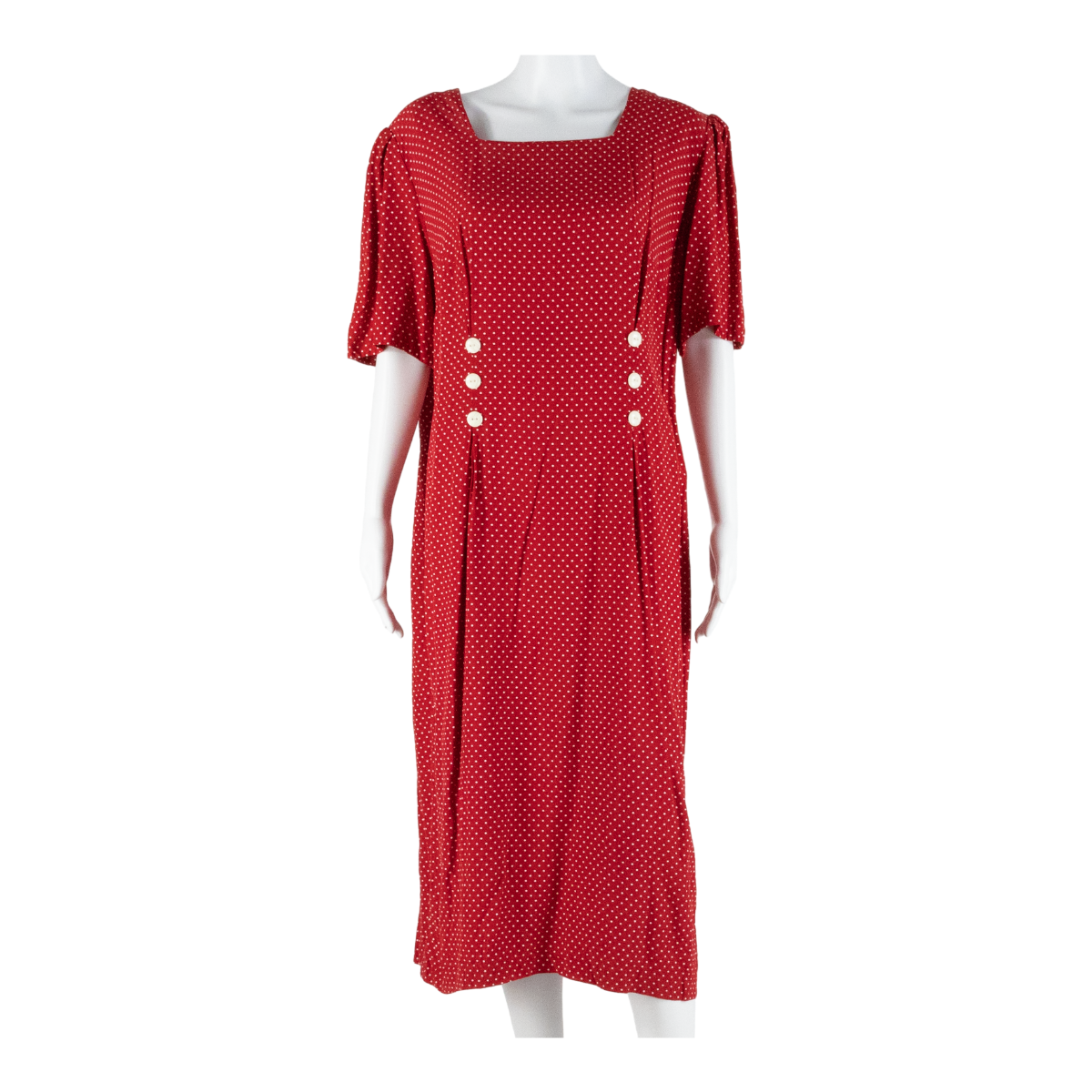 MY MICHELLE Womens Day Dress Red Spotted Short Sleeve Midi L Refurbished - N/A refurbished available on Cerqular