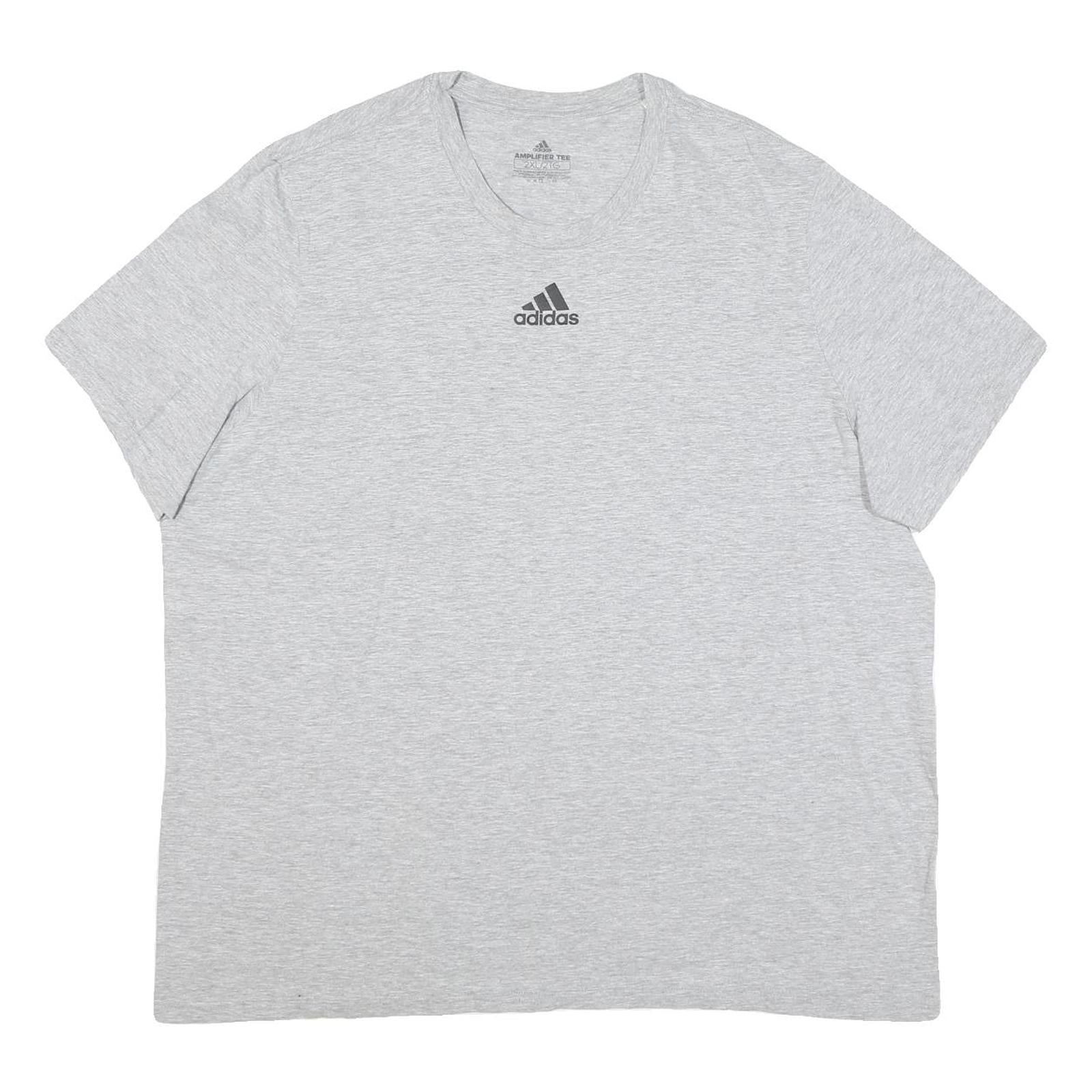 ADIDAS Mens Grey Crew Neck Short Sleeve T-Shirt 2XL Cotton Blend Casual Refurbished - N/A refurbished available on Cerqular