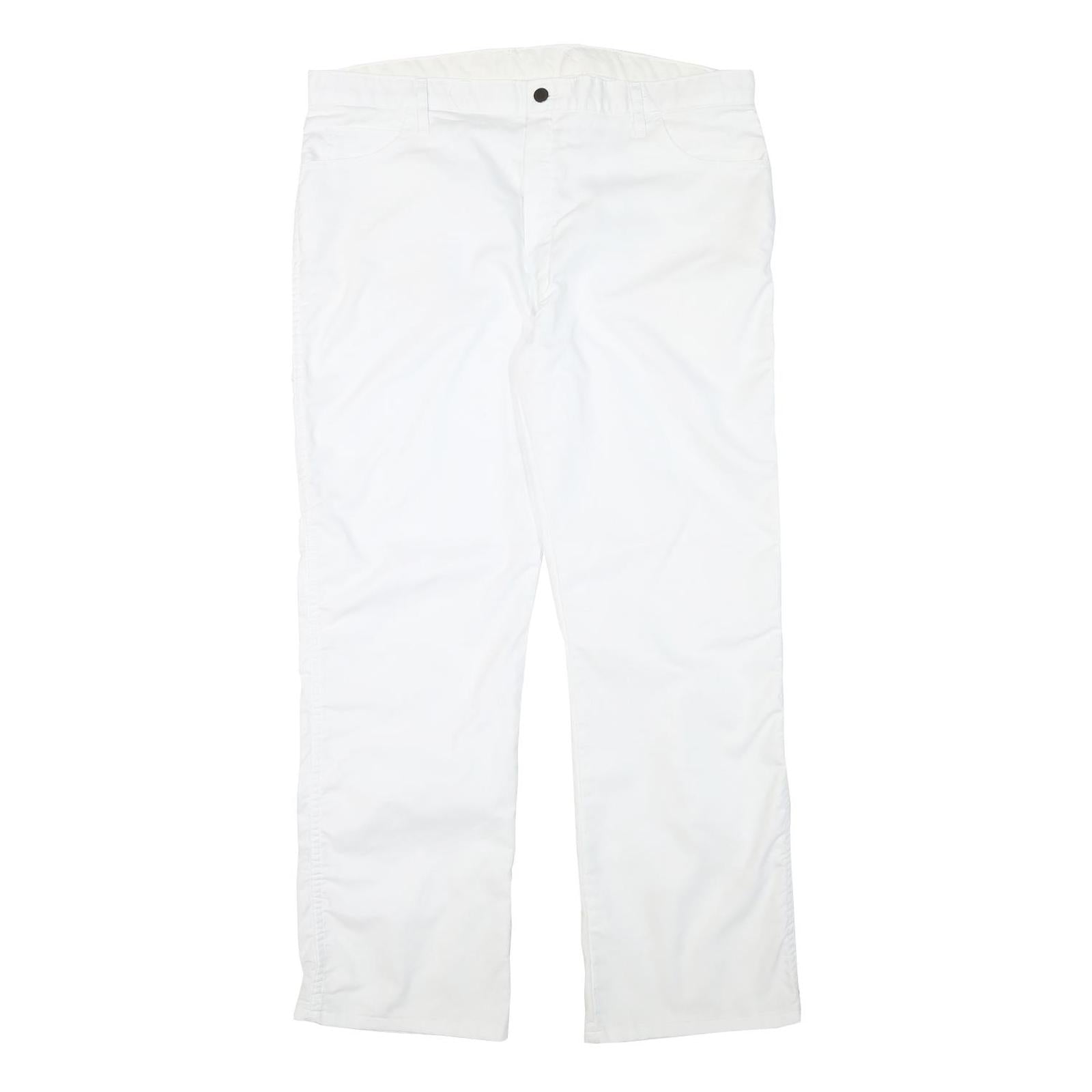 DICKIES Mens White Regular Fit Straight Cotton Blend Trousers W38 L30 Workwear Refurbished - N/A refurbished available on Cerqular
