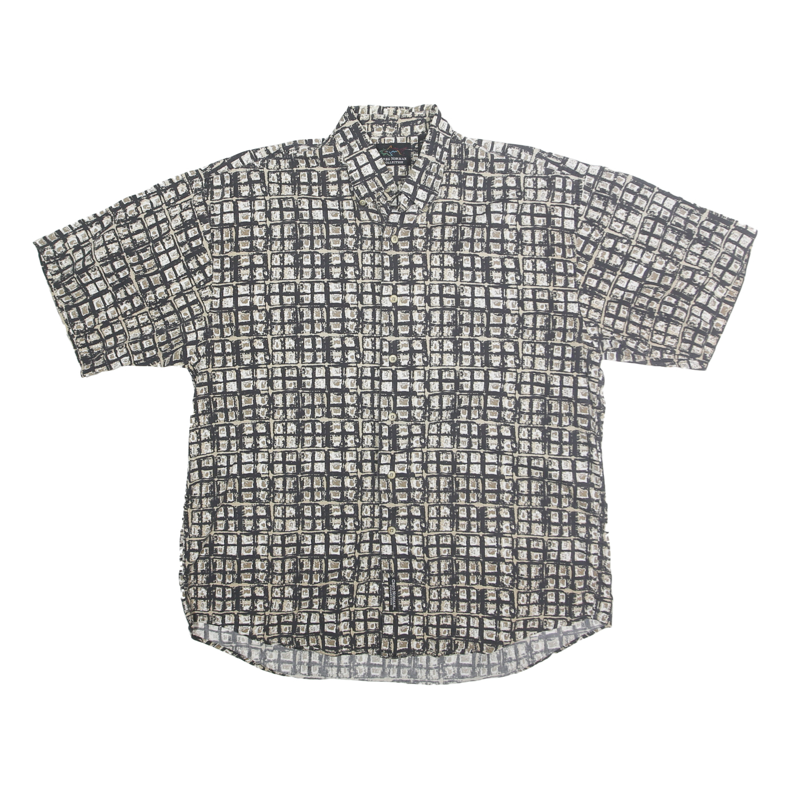 Buy GREG NORMAN COLLECTION Mens Black & Grey Pattern Cotton Blend Shirt L Button Refurbished - $16.89 GREG NORMAN COLLECTION Mens Black & Grey Pattern Cotton Blend Shirt L Button Refurbished - N/A refurbished available on Cerqular