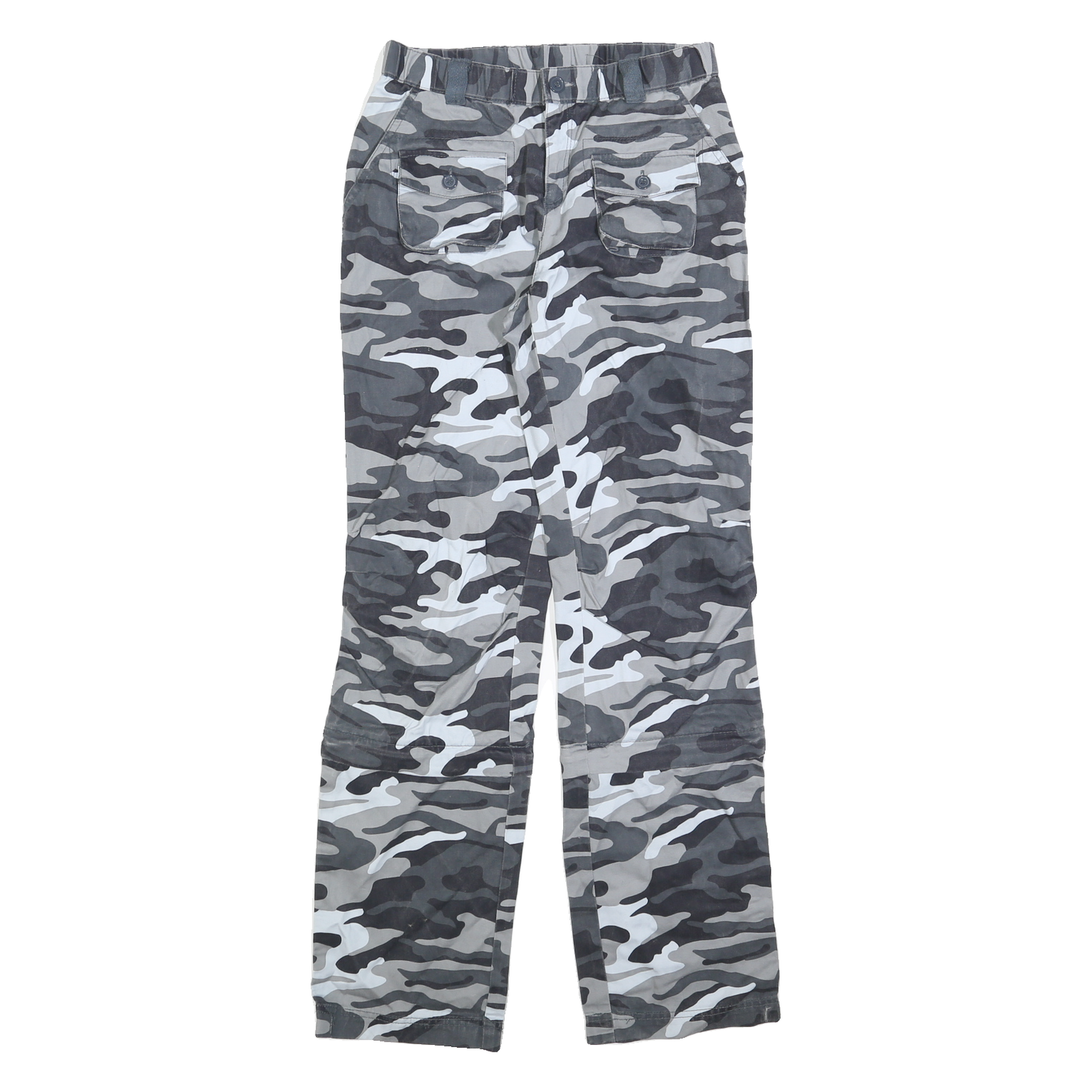 NODAM Womens Regular Fit Grey Camouflage Cotton Blend Zip Trousers W28 L32 Refurbished - N/A refurbished available on Cerqular