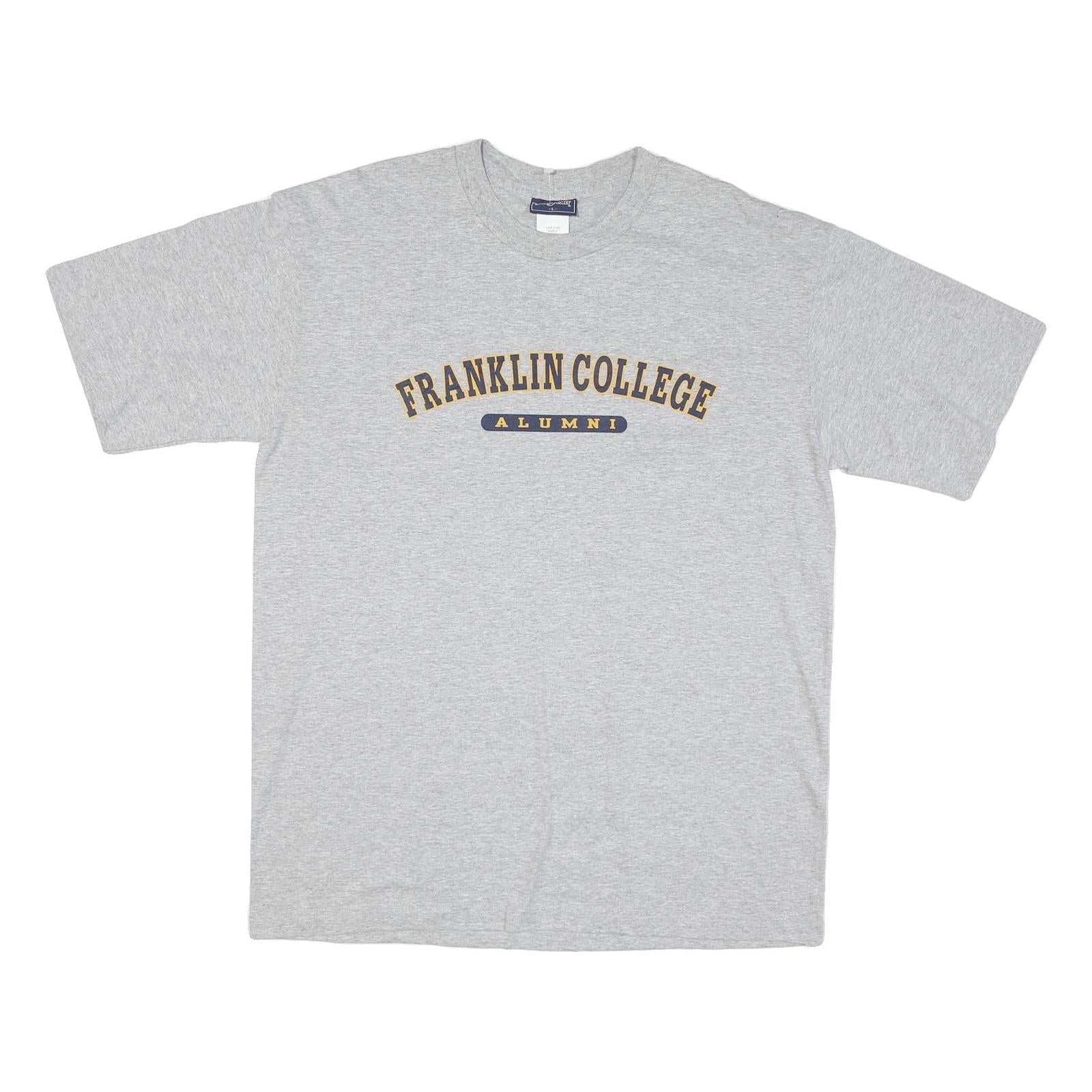 JANSPORT Mens Grey Franklin College Alumni Graphic T-Shirt L Short Sleeve Crew Refurbished - N/A refurbished available on Cerqular